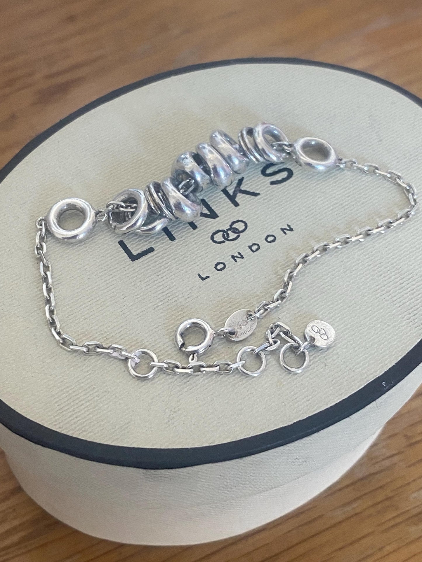 Lovely Links of London vintage rare sweetie bracelet, sterling silver, medium