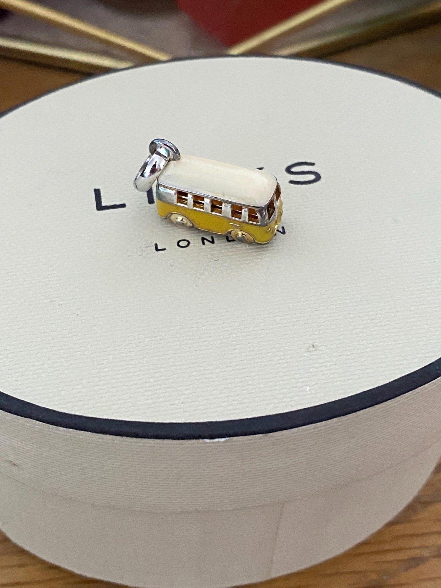 Genuine Links Of London Sterling Silver and enamel campervan Charm Vintage