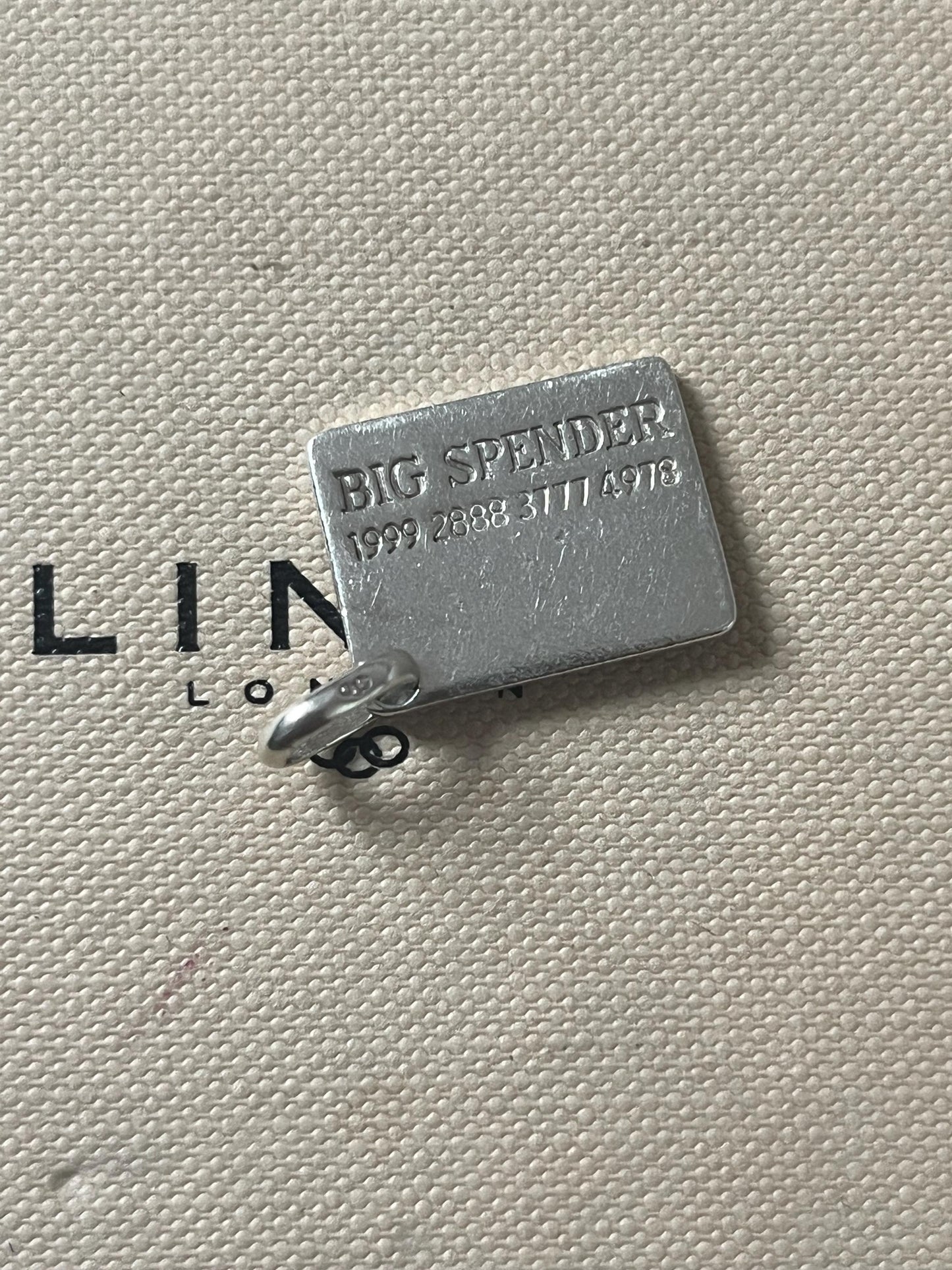 cute genuine rare Links of London sterling silver big slender credit card hallmarked charm