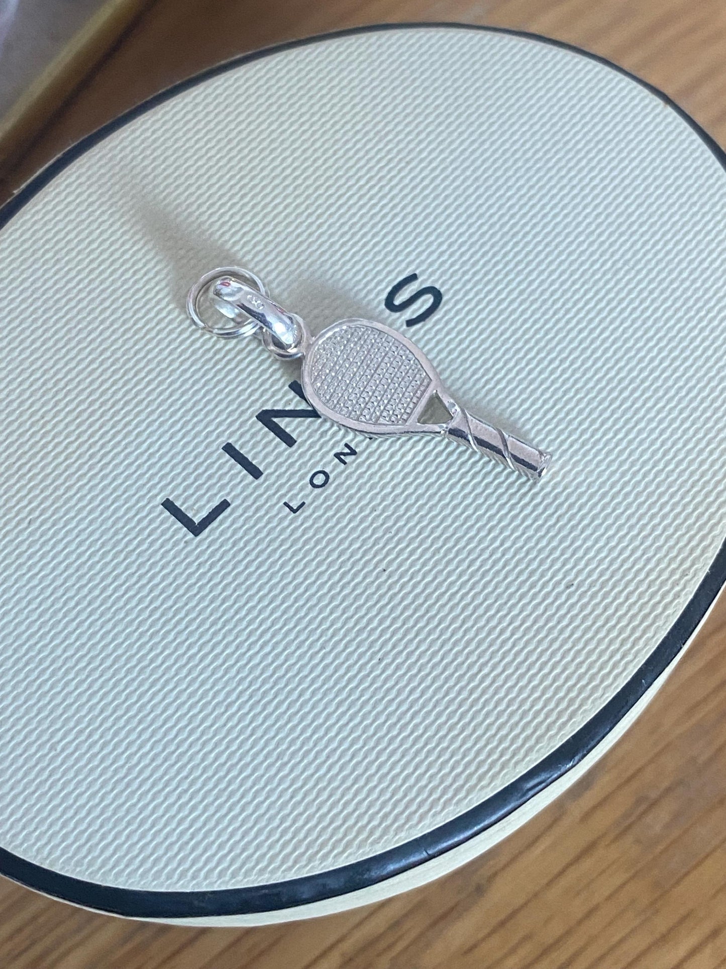Genuine Links of London Wimbledon Tennis Racket Charm, sterling silver