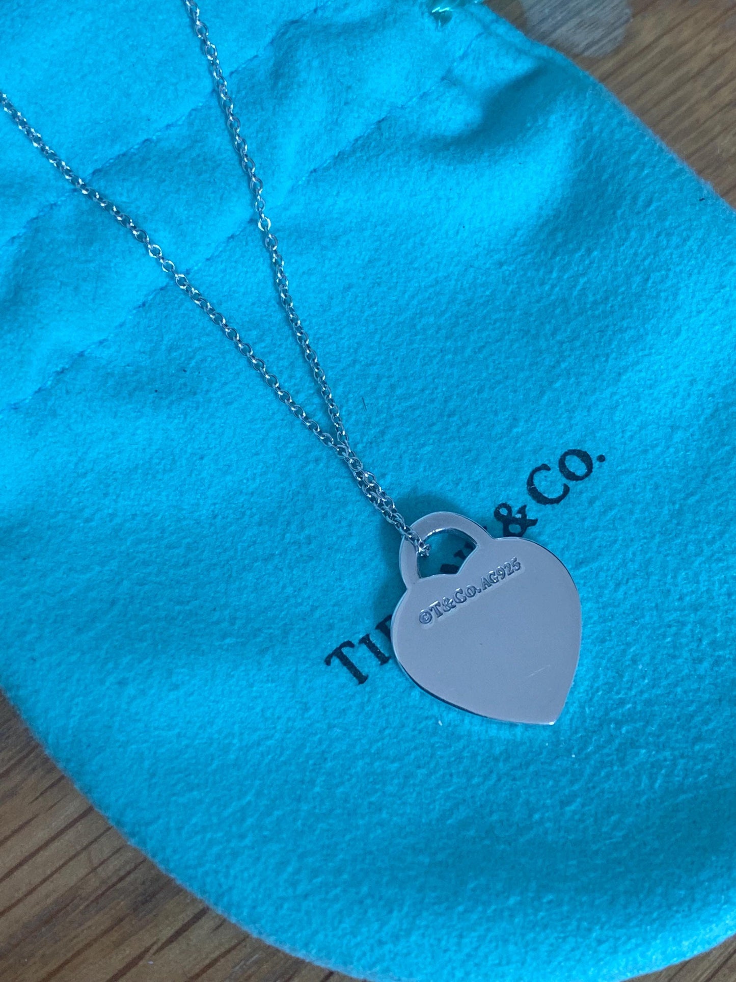 Tiffany and co small heart silver necklace
