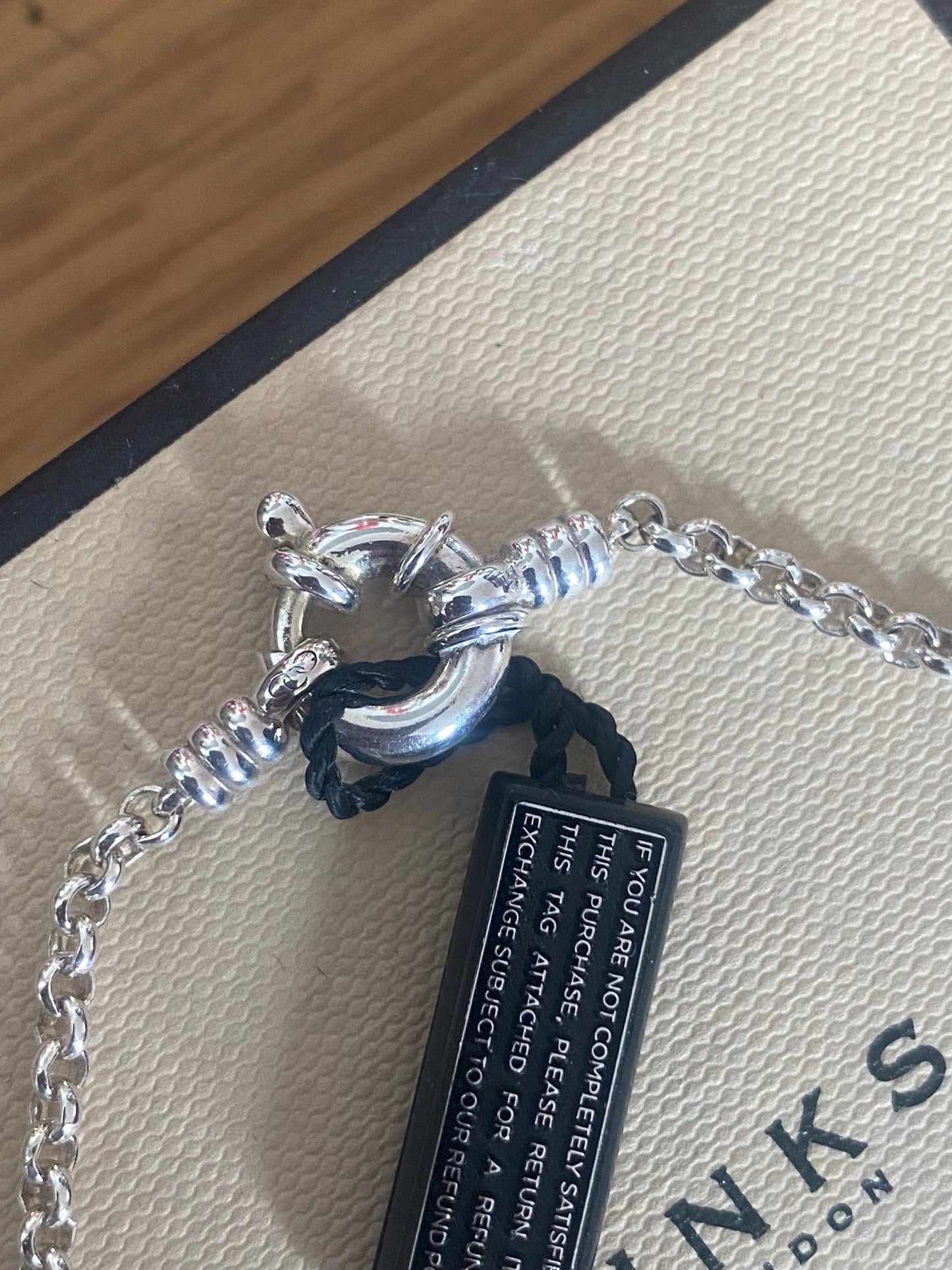 Beautiful brand new genuine Links of London Belcher Chain Bracelet with Senorita Clasp, sterling silver, assay hallmarked