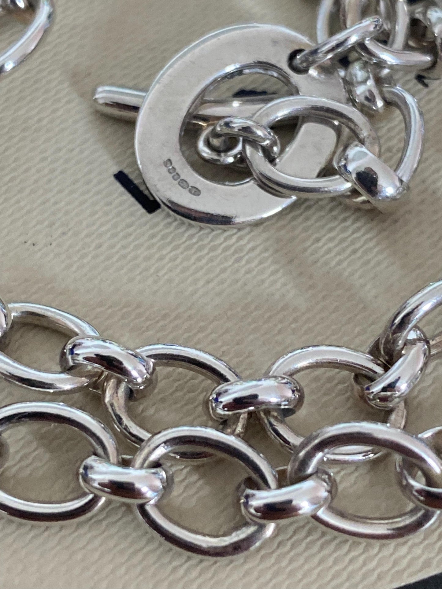 LINKS OF LONDON Chunky Sterling Silver Hallmarked Toggle Necklace In Box, 19” long, genuine