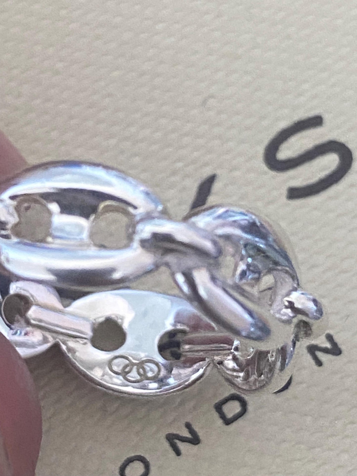 Genuine Links of London Sirens anchor Ring, Sterling Silver, Size N, with box