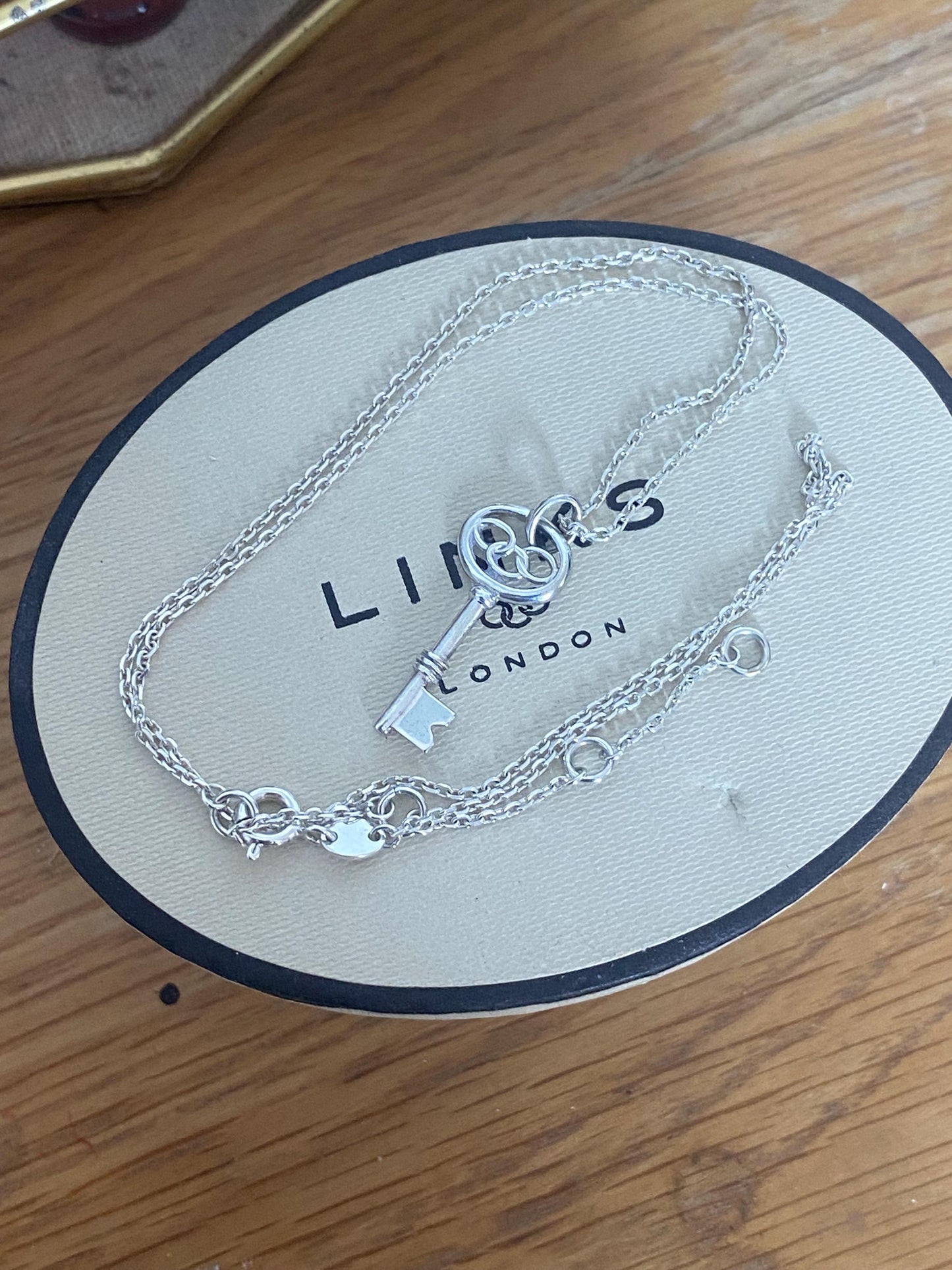 Genuine Links of London key charm Necklace, sterling silver, 925, unique