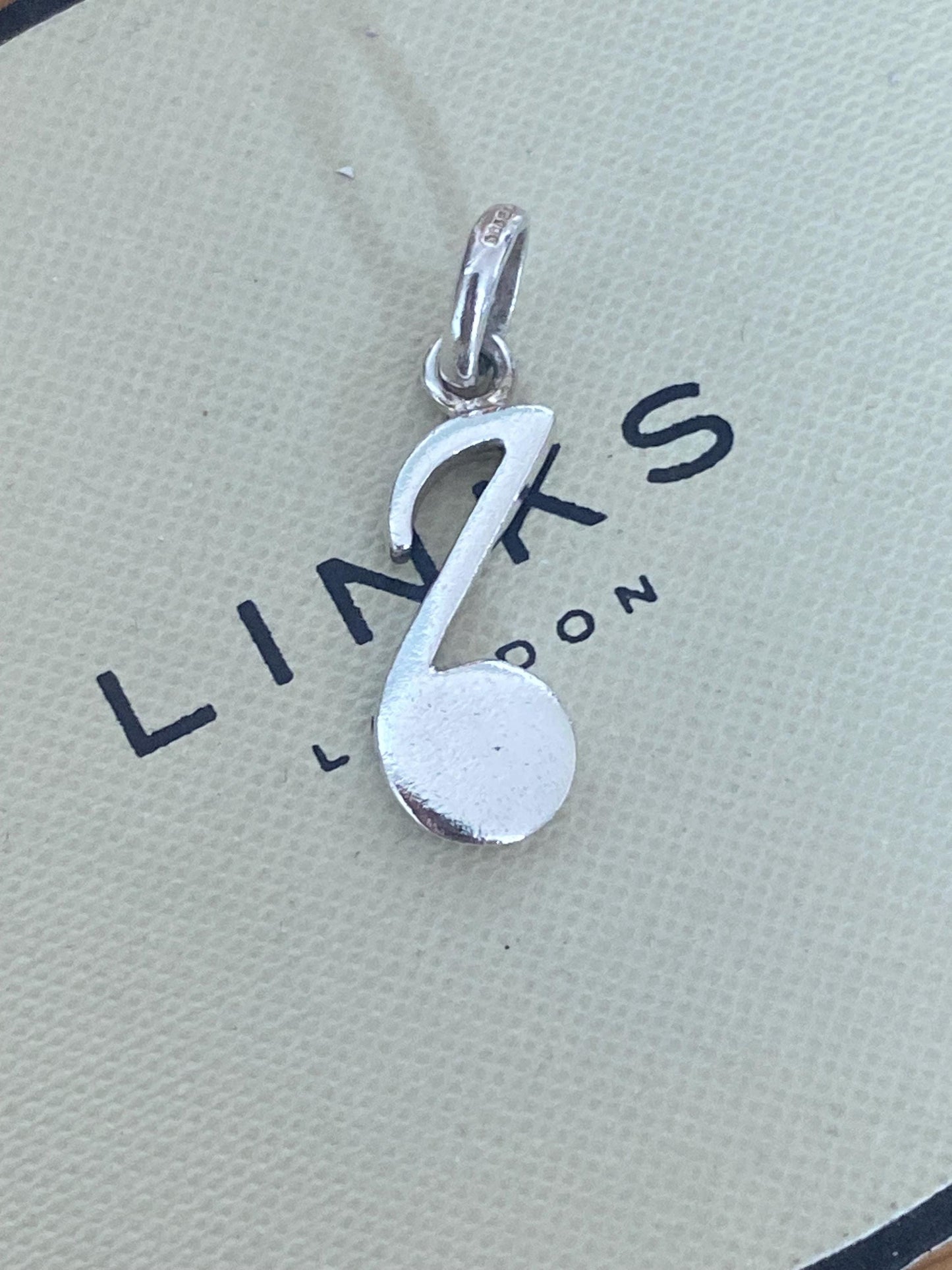 Gorgeous Links of London music note quaver Charm, Sterling Silver, Hallmarked, Fantastic Condition, Genuine