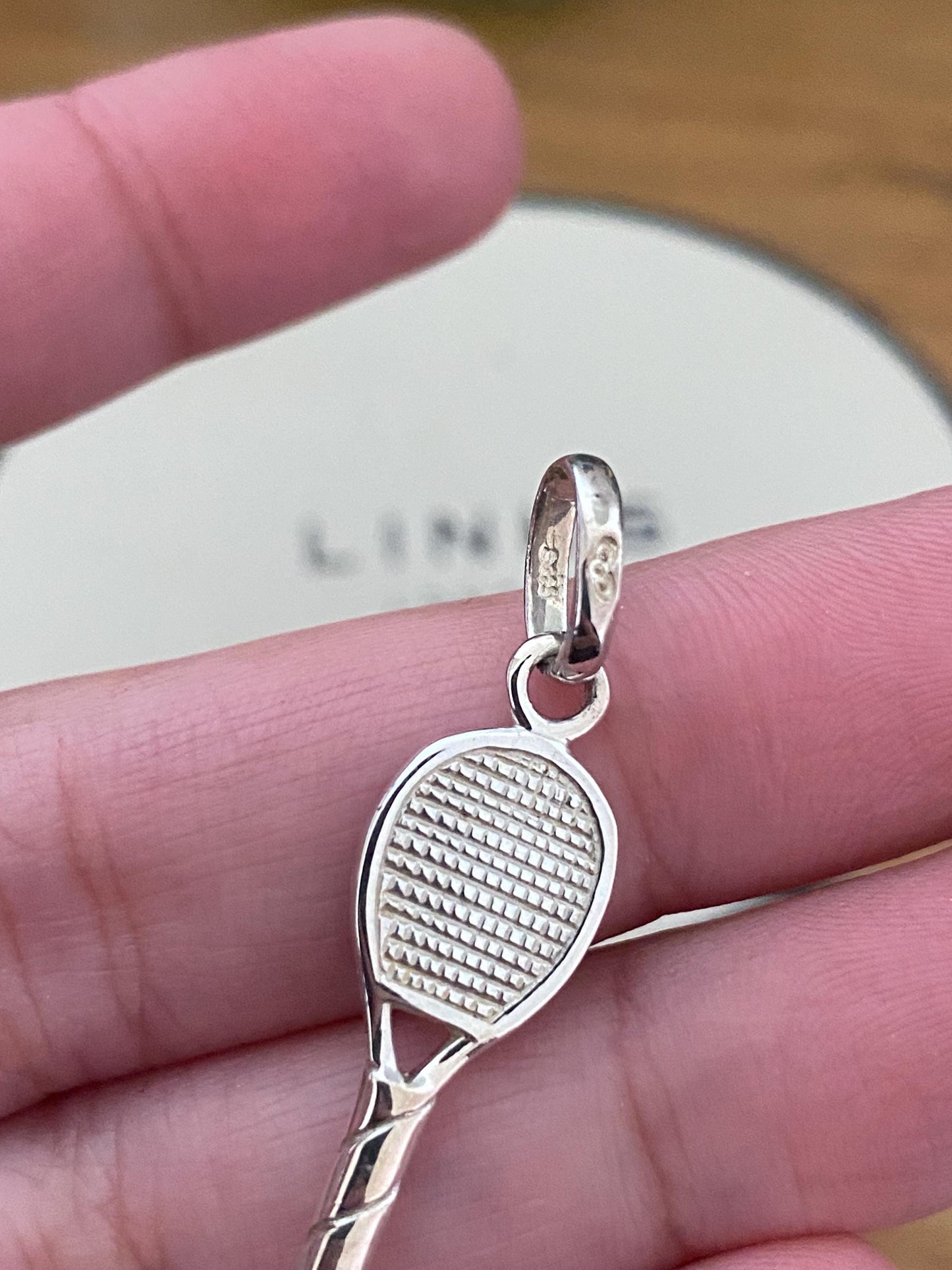 Genuine Links of London Wimbledon Tennis Racket Charm, sterling silver