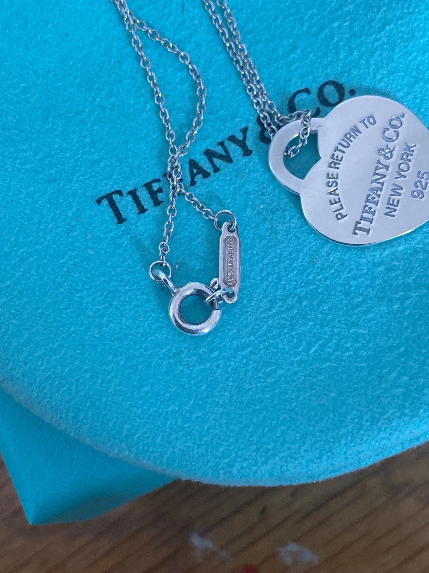 Tiffany and co small heart silver necklace