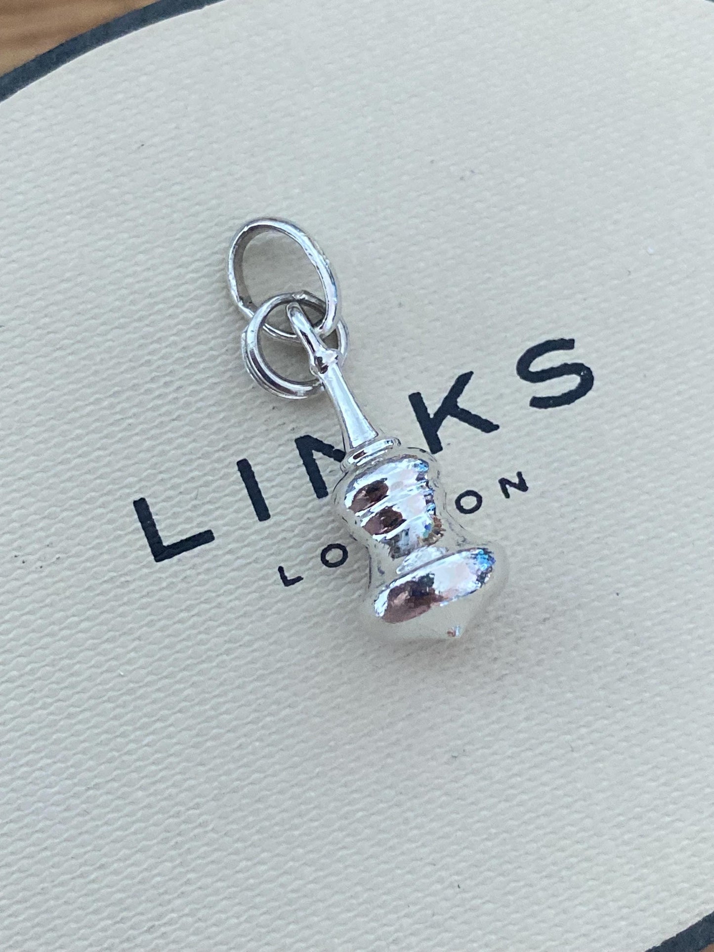 Beautiful very rare hallmarked Links of London sterling silver anoushka dome charm, genuine
