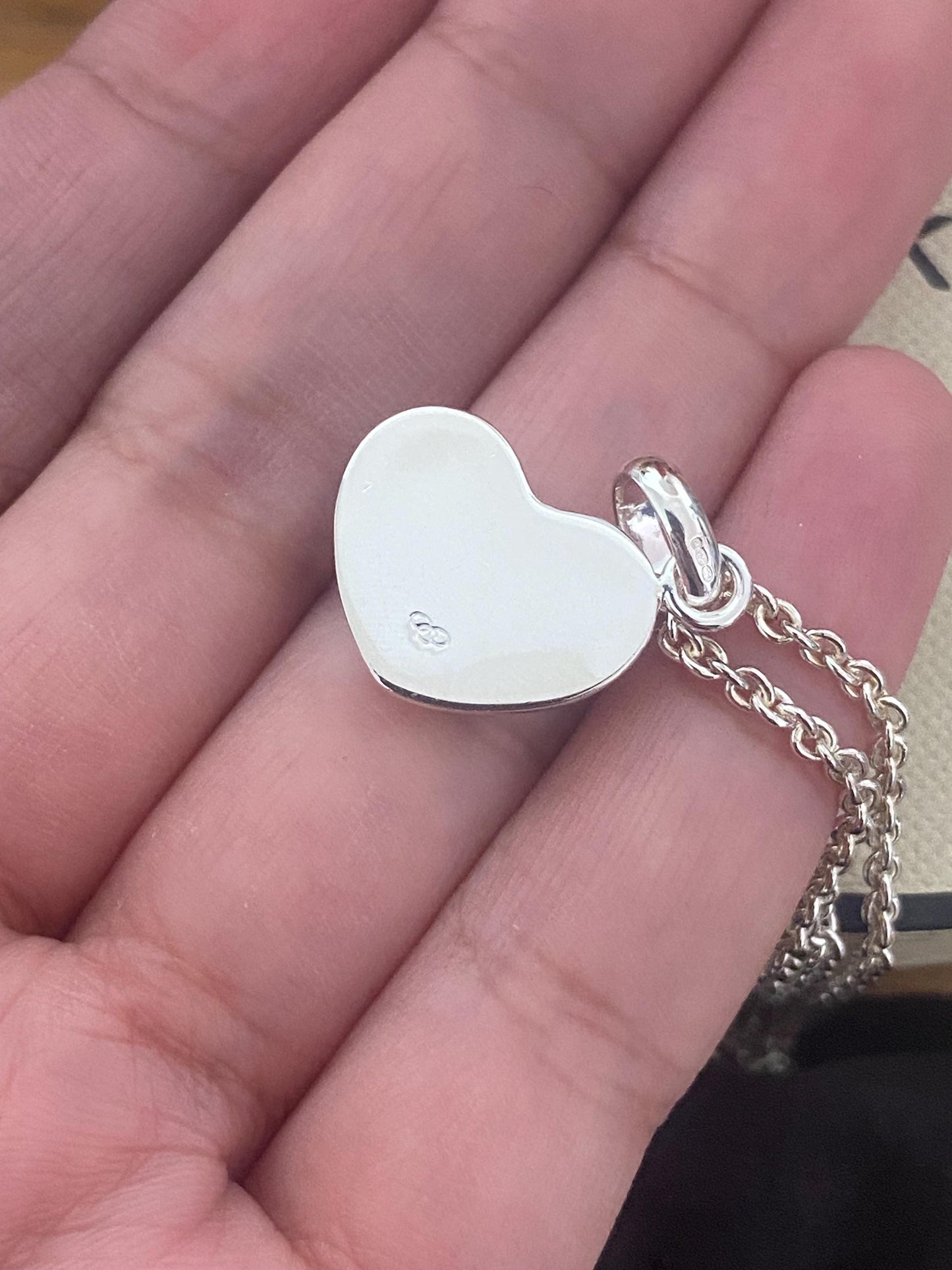 Beautiful Links of London Toggle Necklace with a Links of London flat Heart Charm, Sterling Silver, Hallmarked, with box