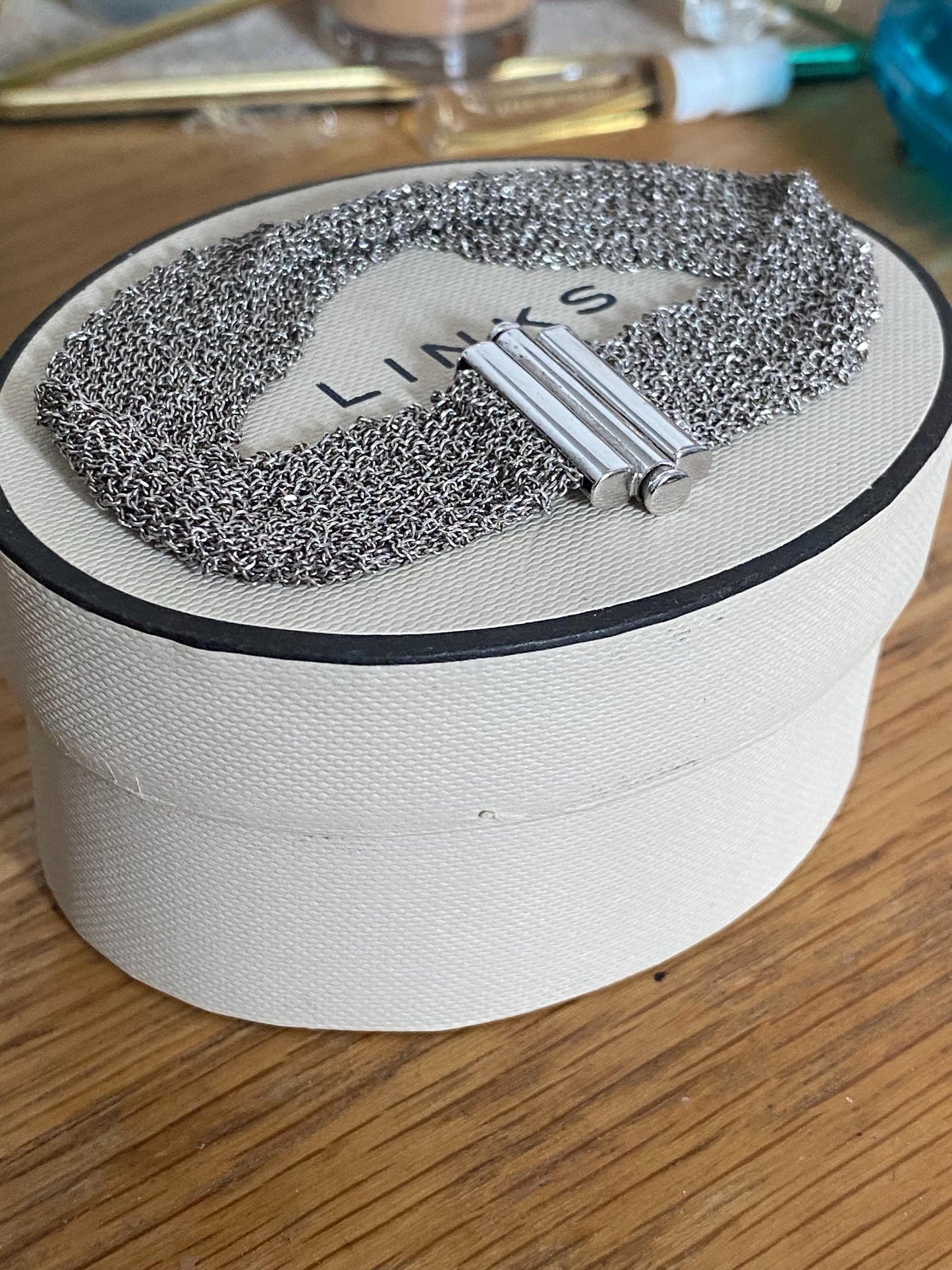 Rare Genuine LINKS OF LONDON Hallmarked Silver mesh Bracelet With Box