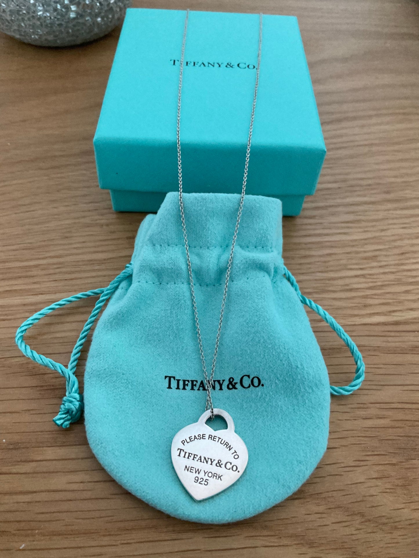 Tiffany & Co medium heart sterling silver genuine necklace