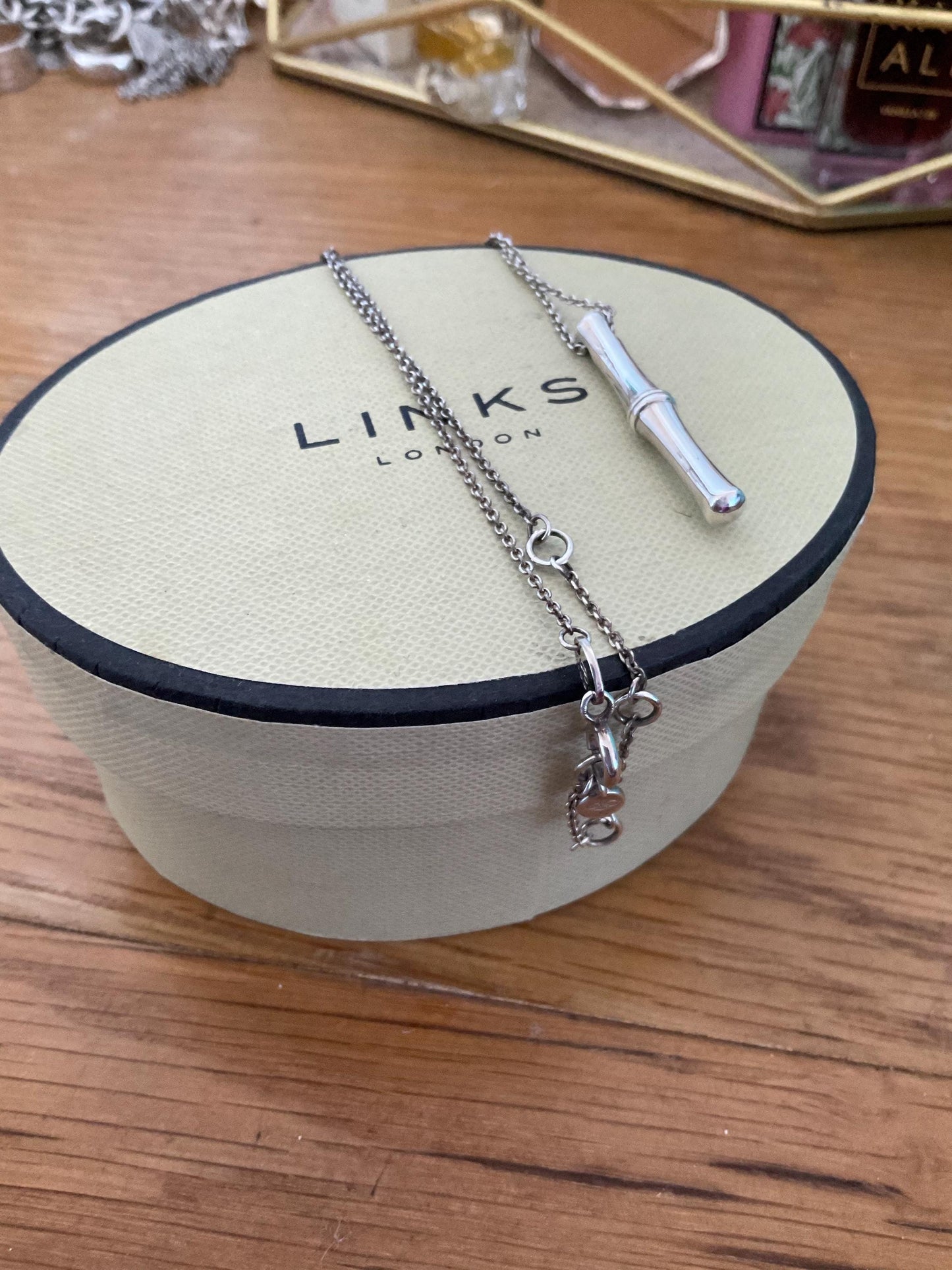 Rare genuine hallmarked links of London bamboo necklace sterling silver with box