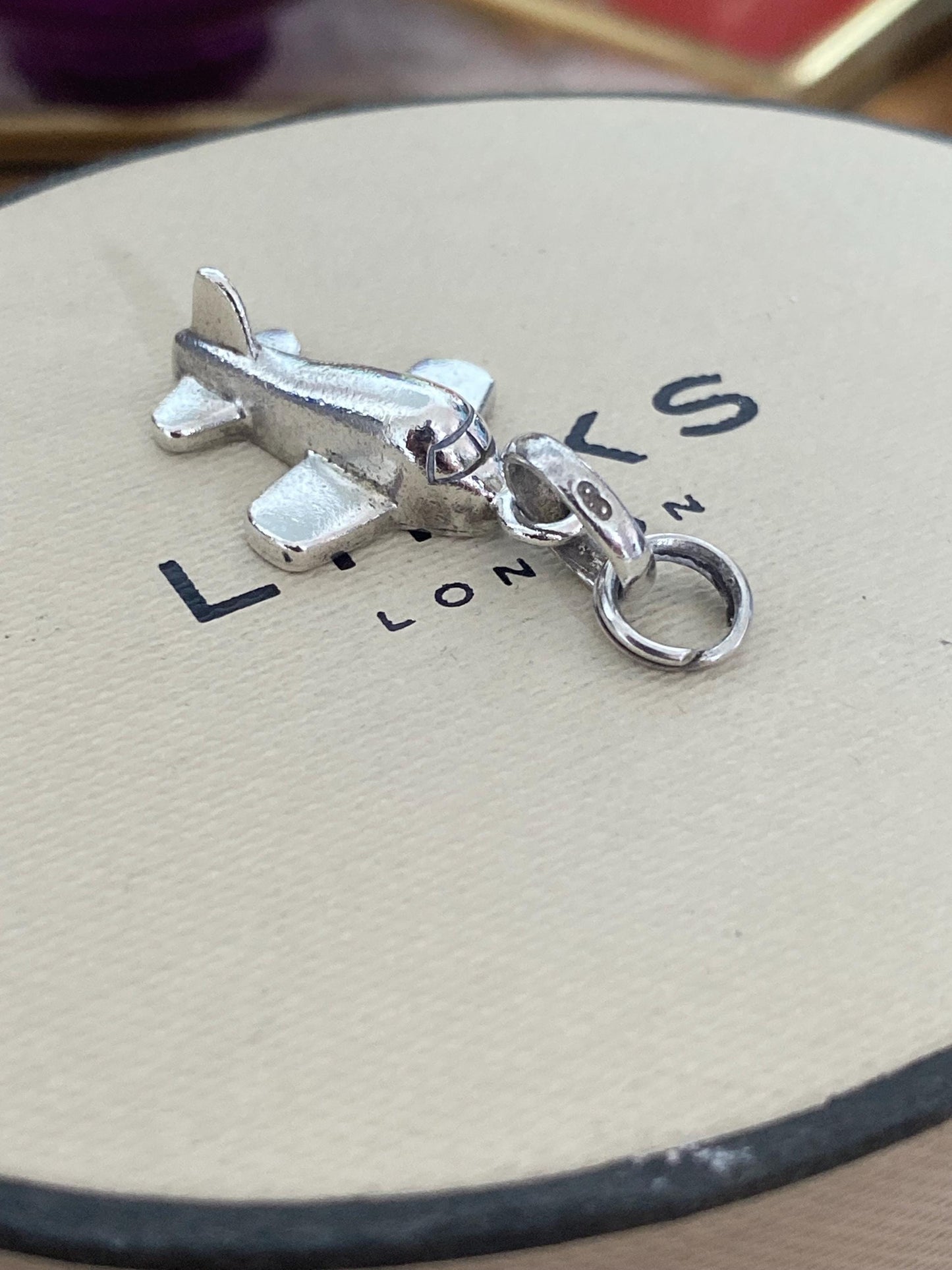 Beautiful rare Links of London sterling silver Aeroplane charm, Genuine, Assay hallmarked