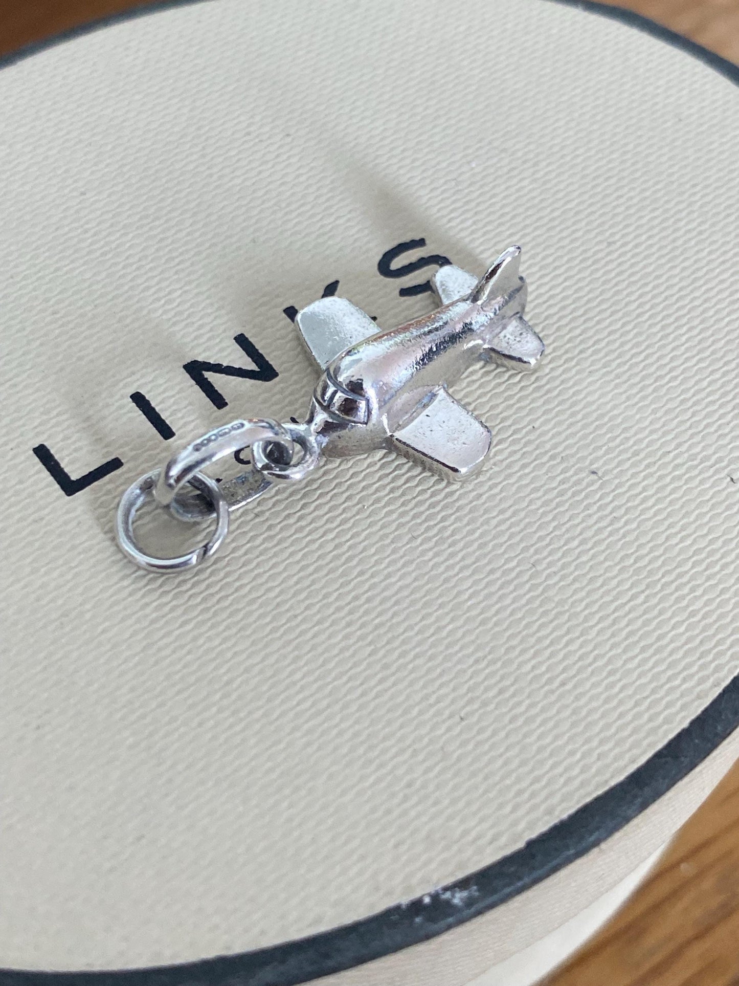 Beautiful rare Links of London sterling silver Aeroplane charm, Genuine, Assay hallmarked