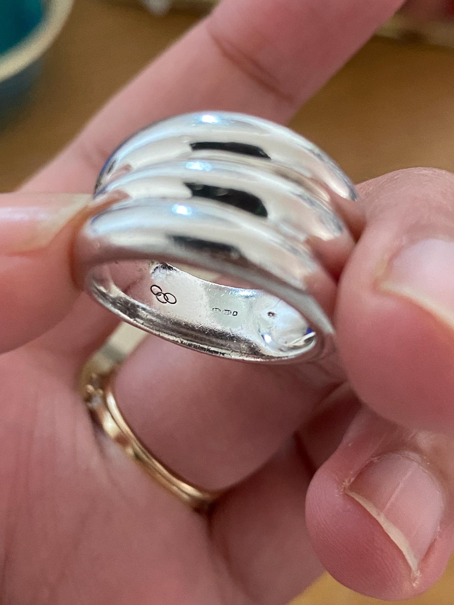 Links of London Hope Silver Triple Stack Ring, Size UK L, Genuine