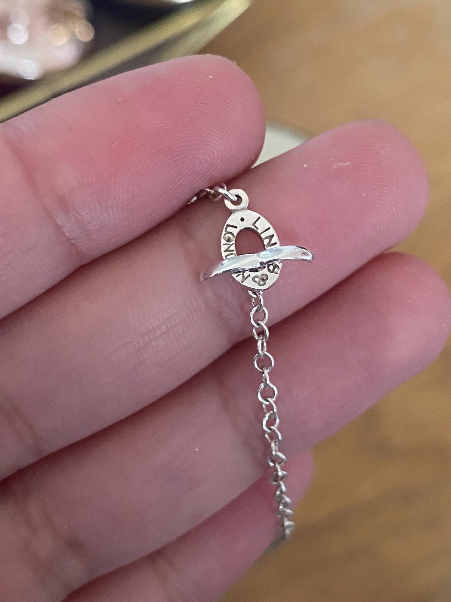 Beautiful rare LINKS OF LONDON moon Charm necklace, sterling silver