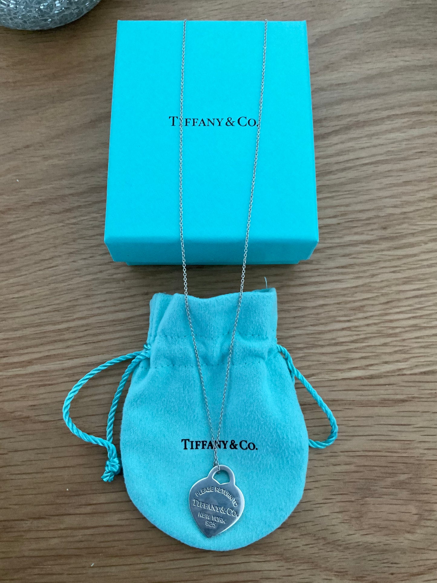 Tiffany & Co medium heart sterling silver genuine necklace