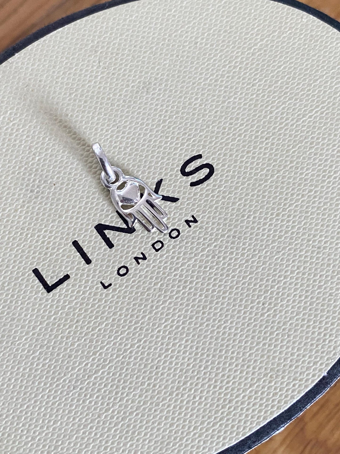 Very rare Links of London hand of Fatima mini charm sterling silver, lovely condition, genuine