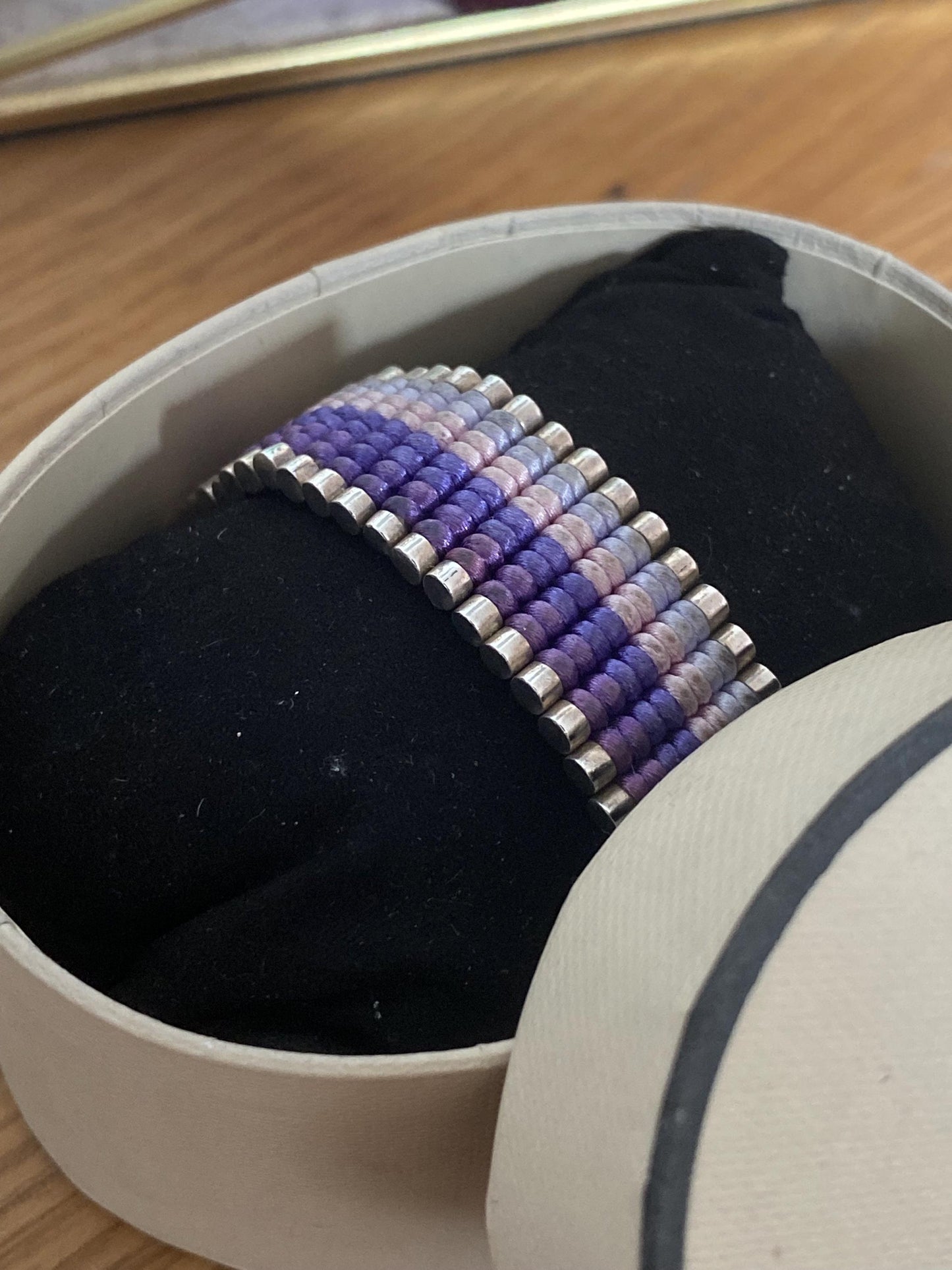 Rare Links of London Friendship Bracelet, purple gradients, Sterling Silver, Assay Hallmarked, with box