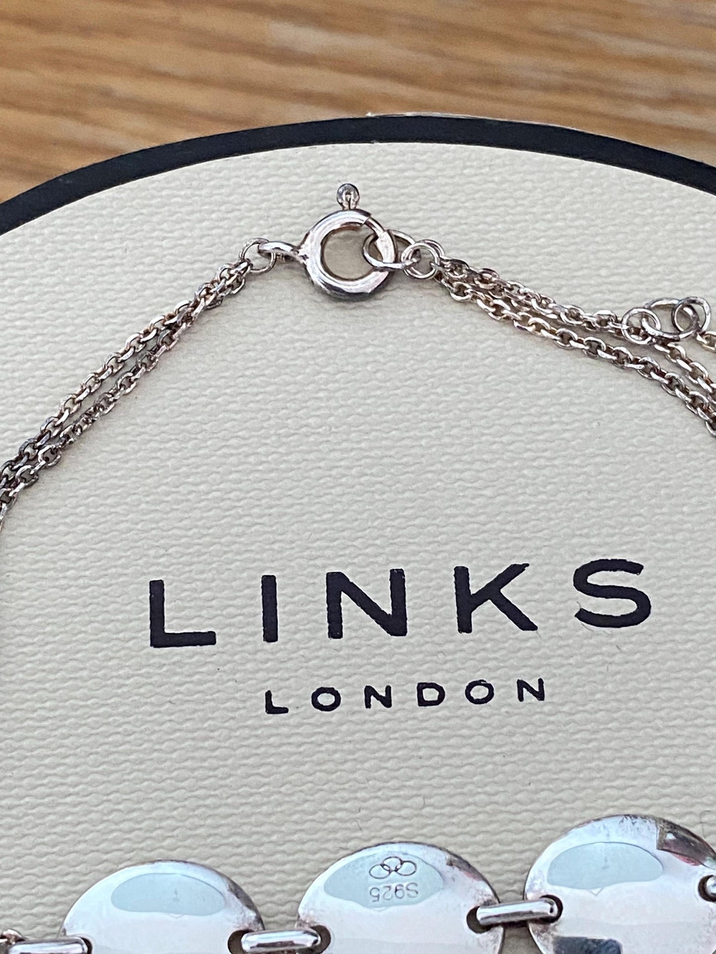 Links of London vintage rare Grace Sterling Silver 3 Station Bracelet