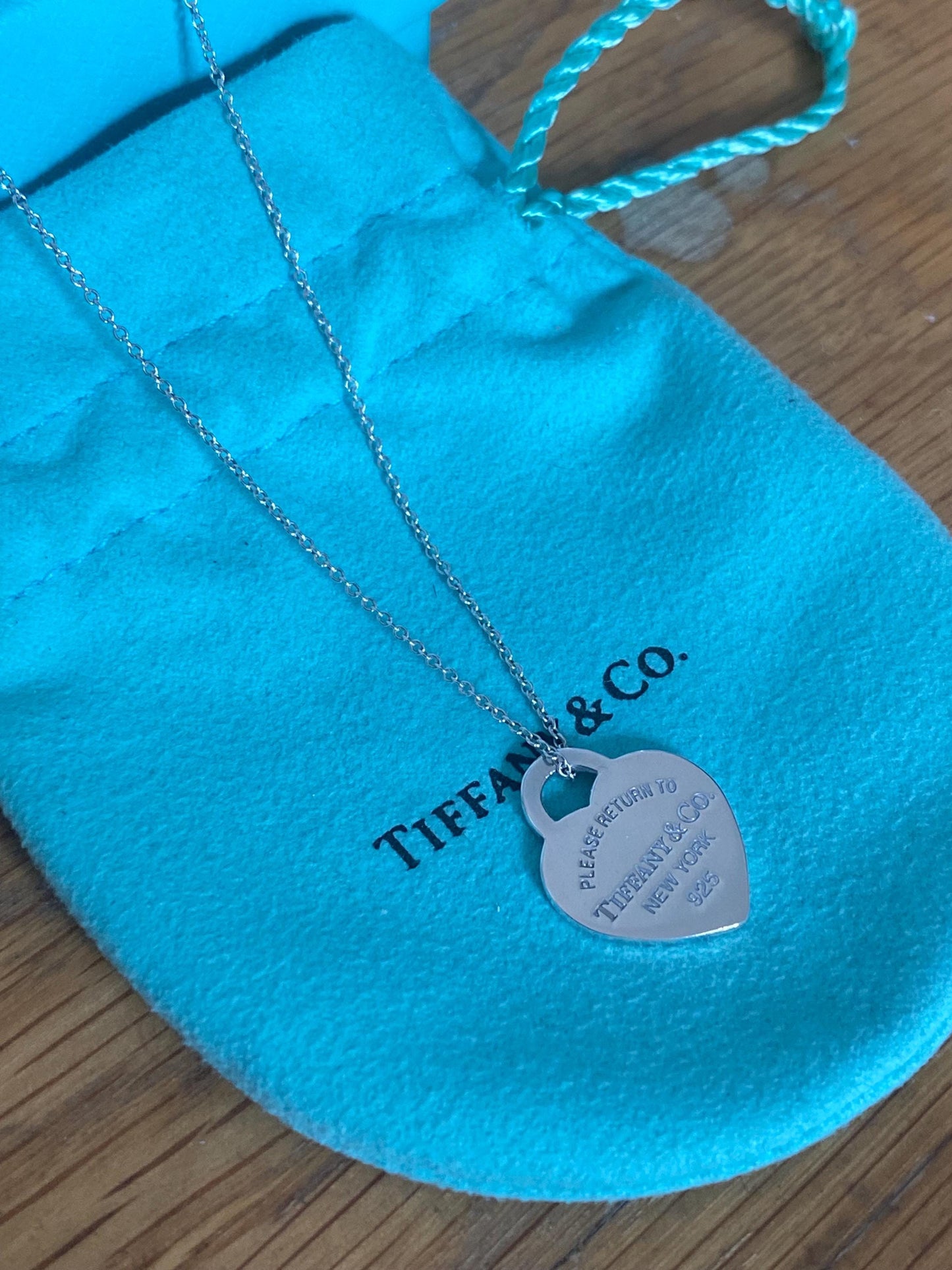Tiffany and co small heart silver necklace
