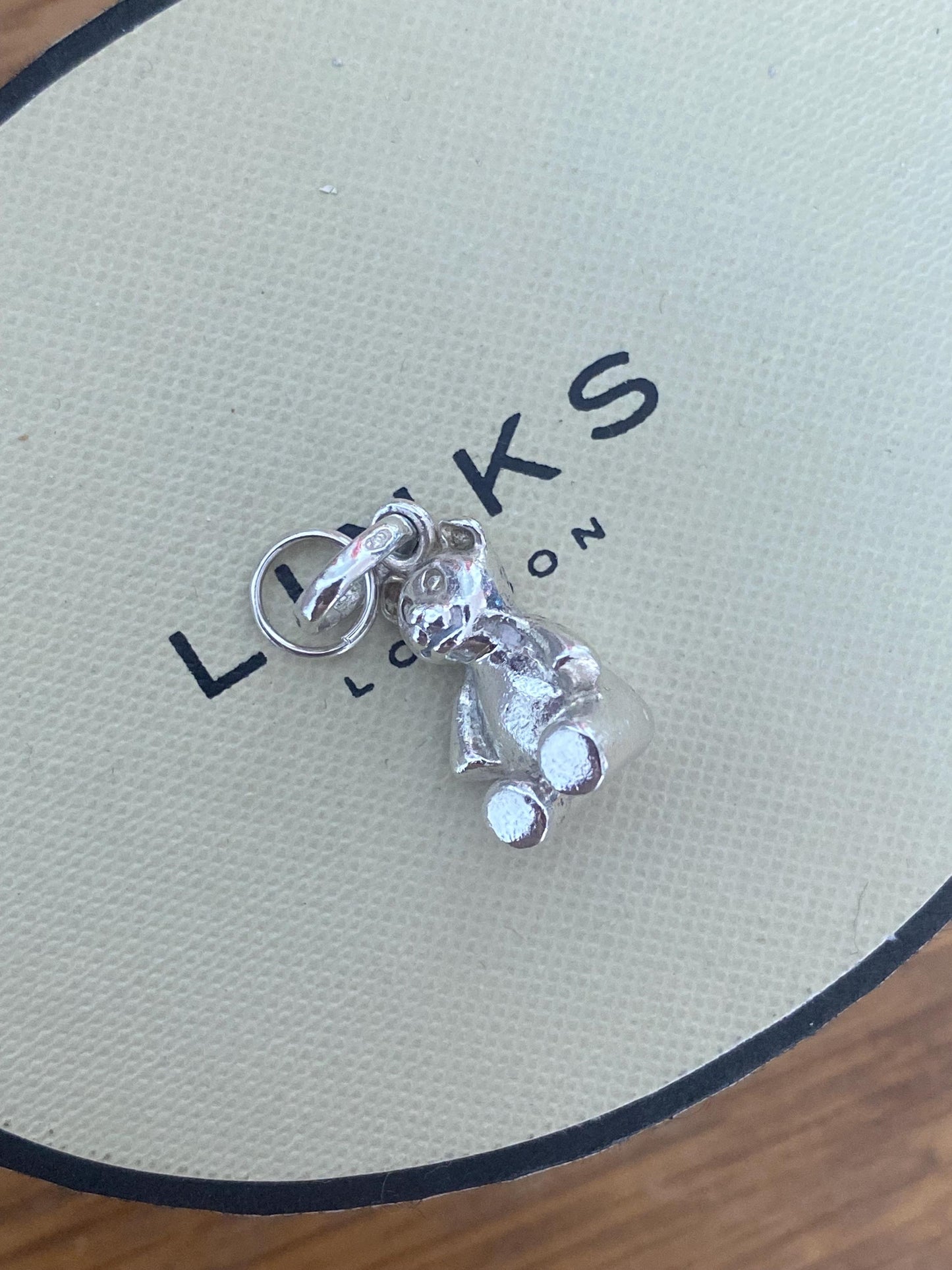 Adorable Links of London Teddy Bear Charm, Sterling Silver, Stamped, Hallmarked