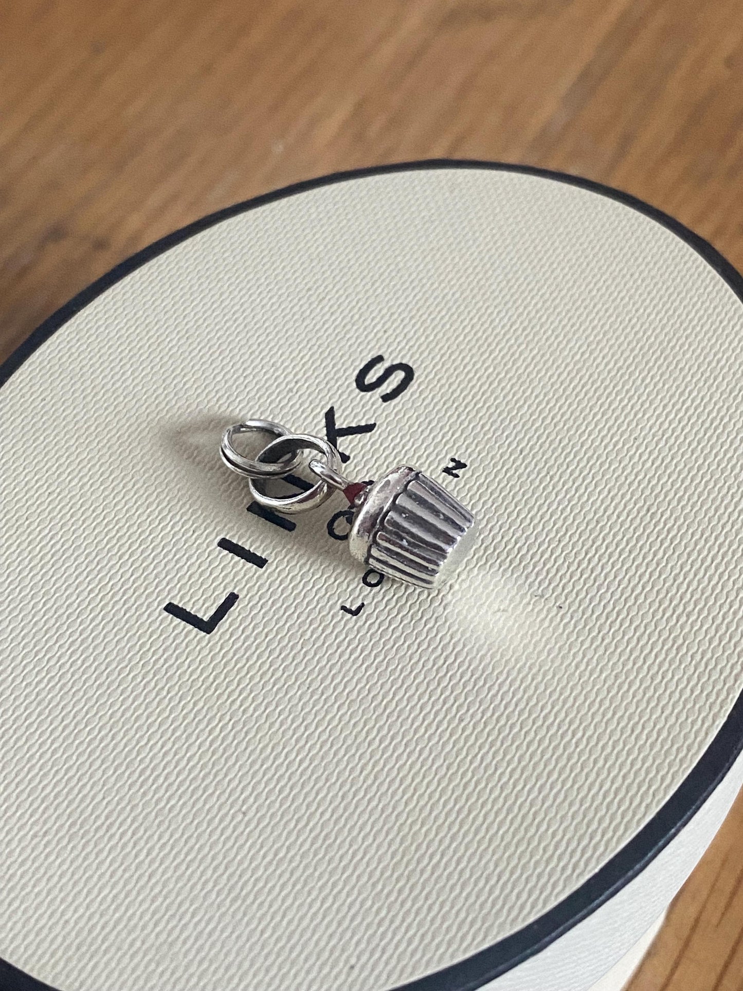 Cute genuine Links of London cupcake enamel and silver hallmarked charm