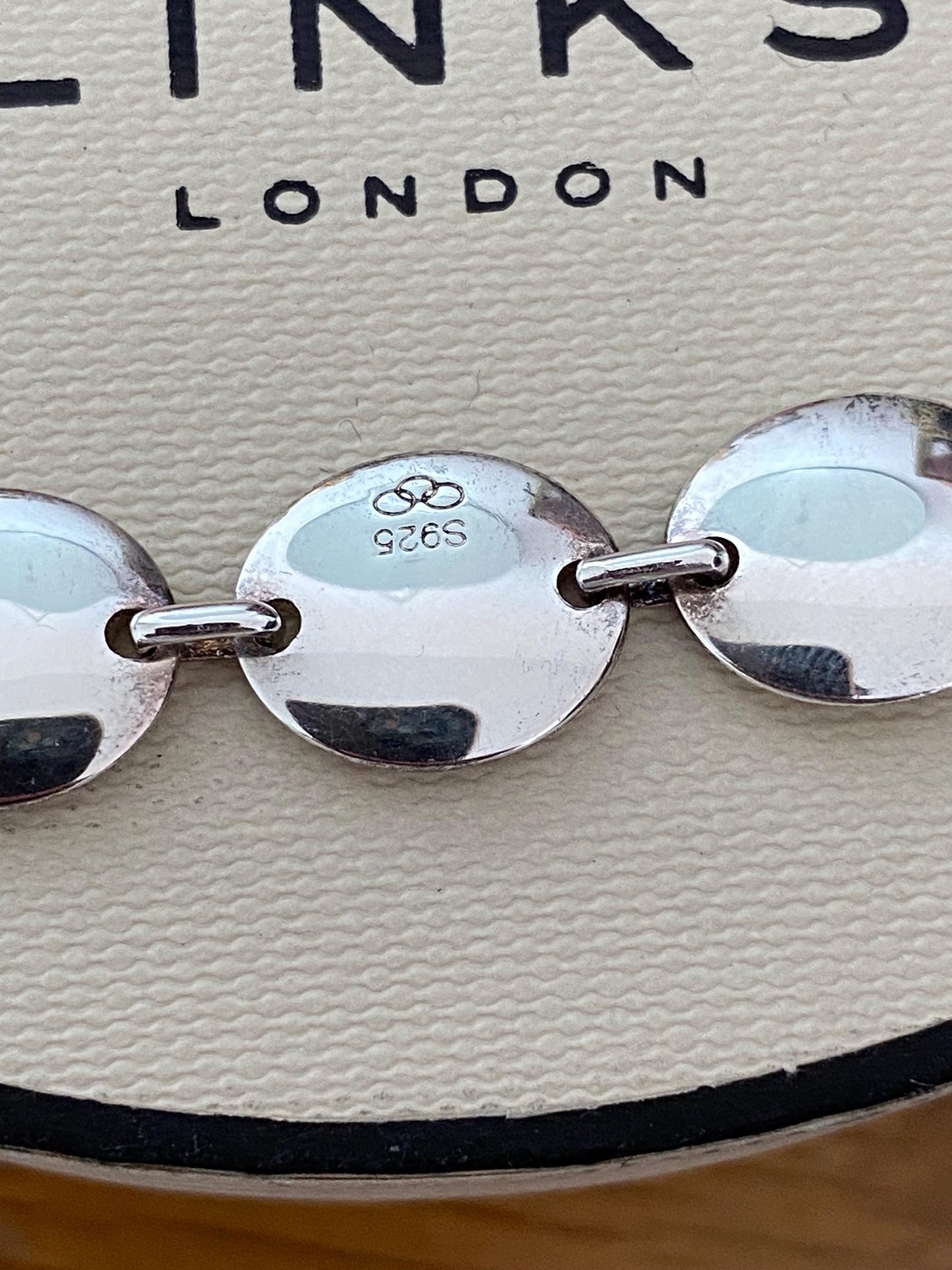 Links of London vintage rare Grace Sterling Silver 3 Station Bracelet
