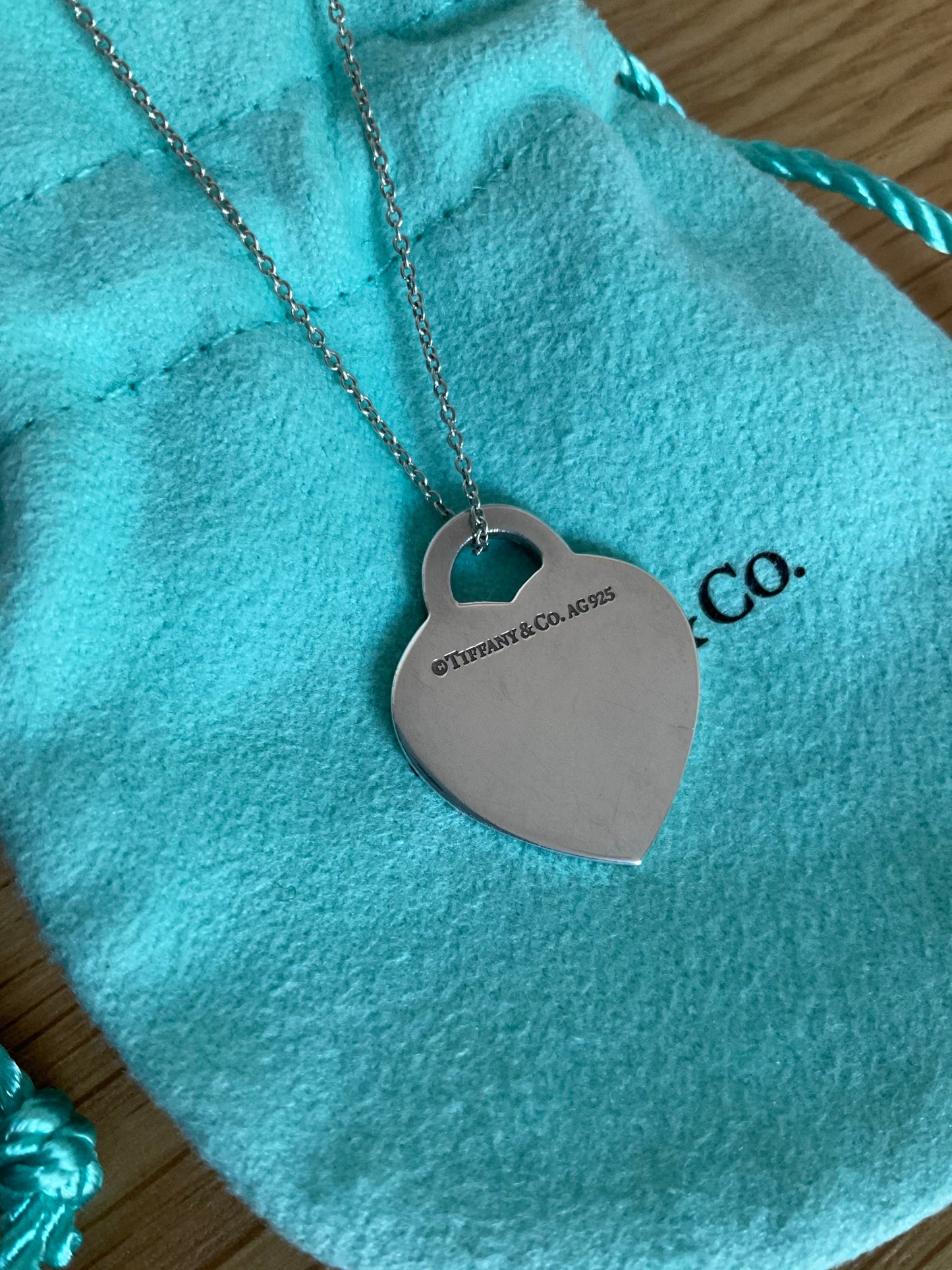 Tiffany & Co medium heart sterling silver genuine necklace