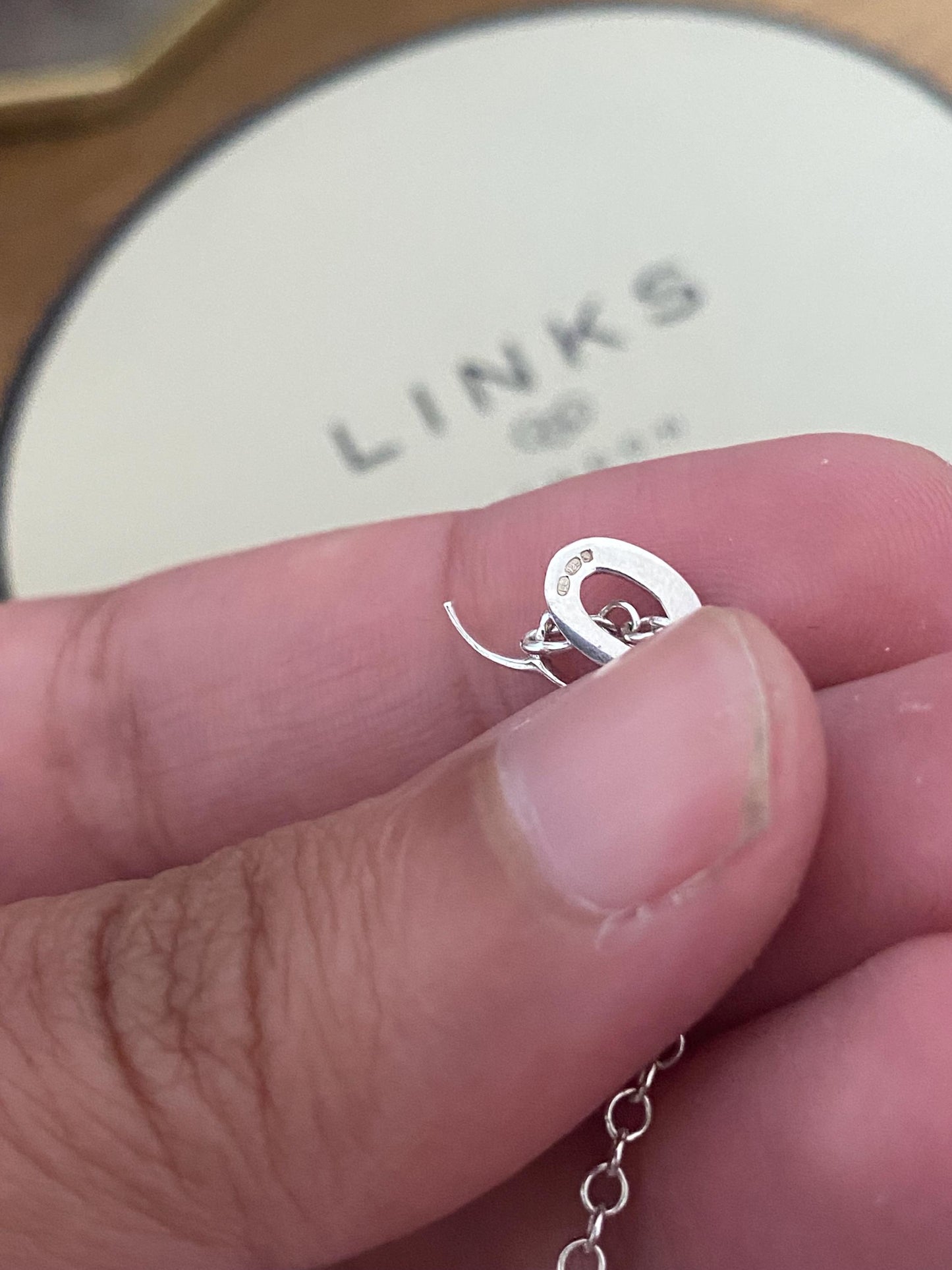 Beautiful rare LINKS OF LONDON moon Charm necklace, sterling silver