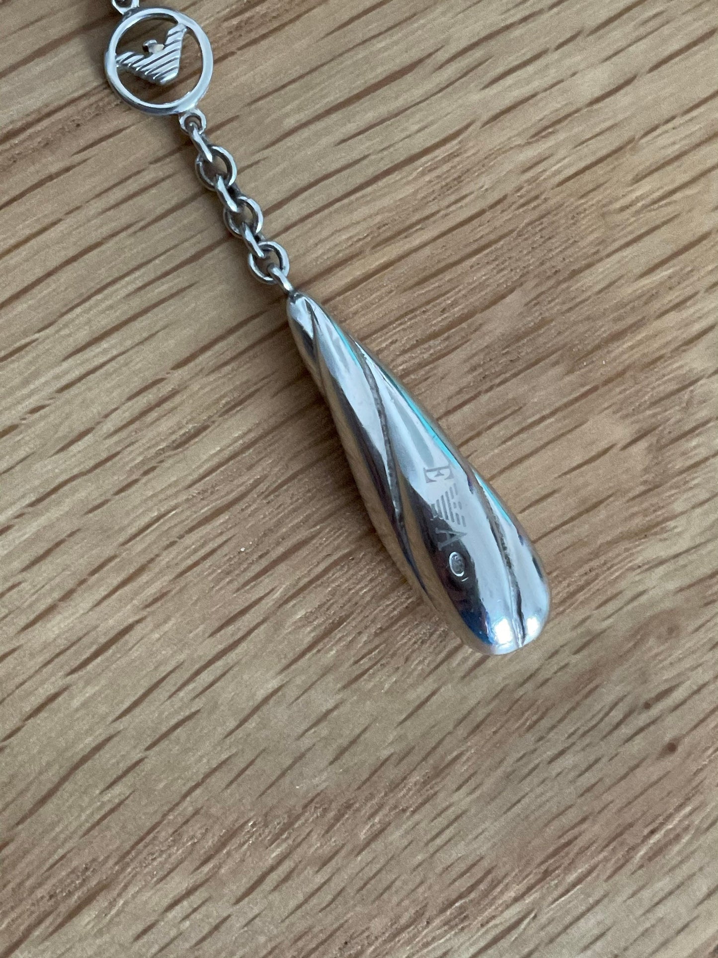 Emporio Armani sterling silver teardrop charm necklace