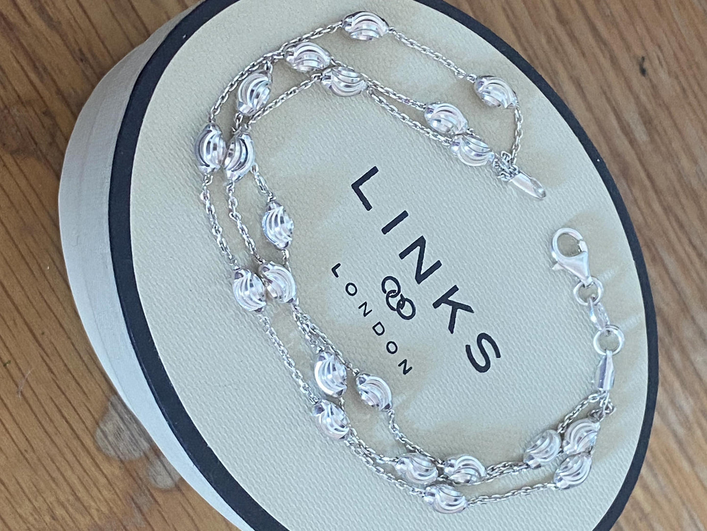 Lovely Links of London Essentials 3 Row Beaded bracelet, sterling silver, Assay hallmarked