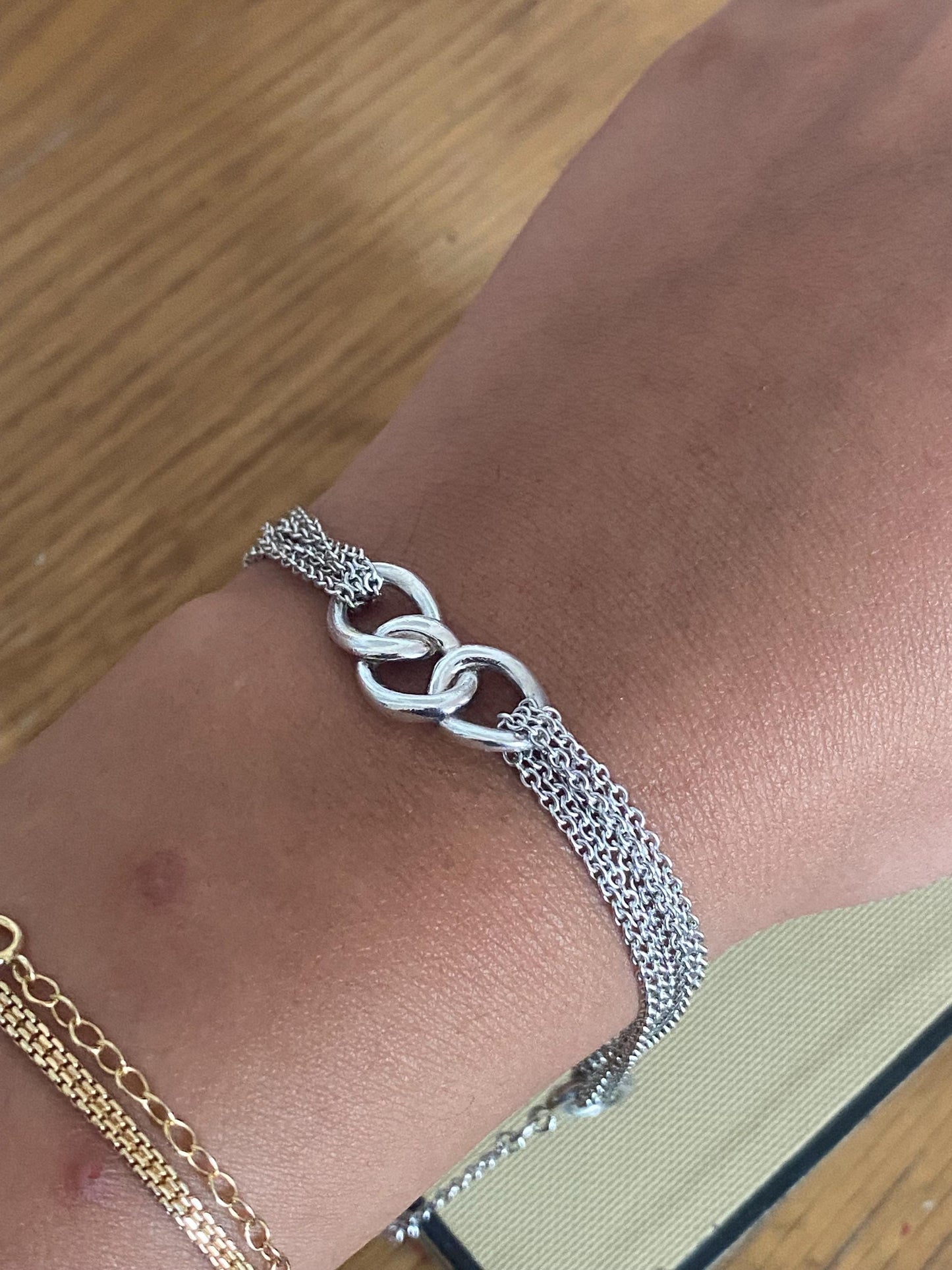 Genuine rare LINKS OF LONDON Signature Multi Chain Bracelet, sterling silver, with box