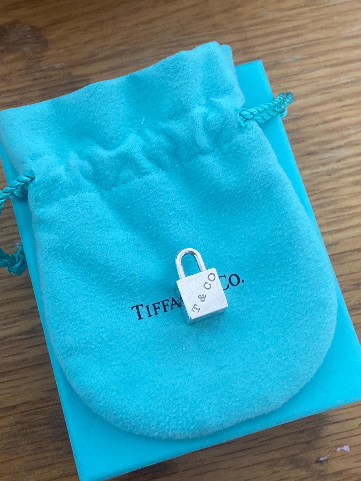 Very rare Tiffany & Co 1837 sterling silver cube padlock charm, Assay hallmarked, Genuine