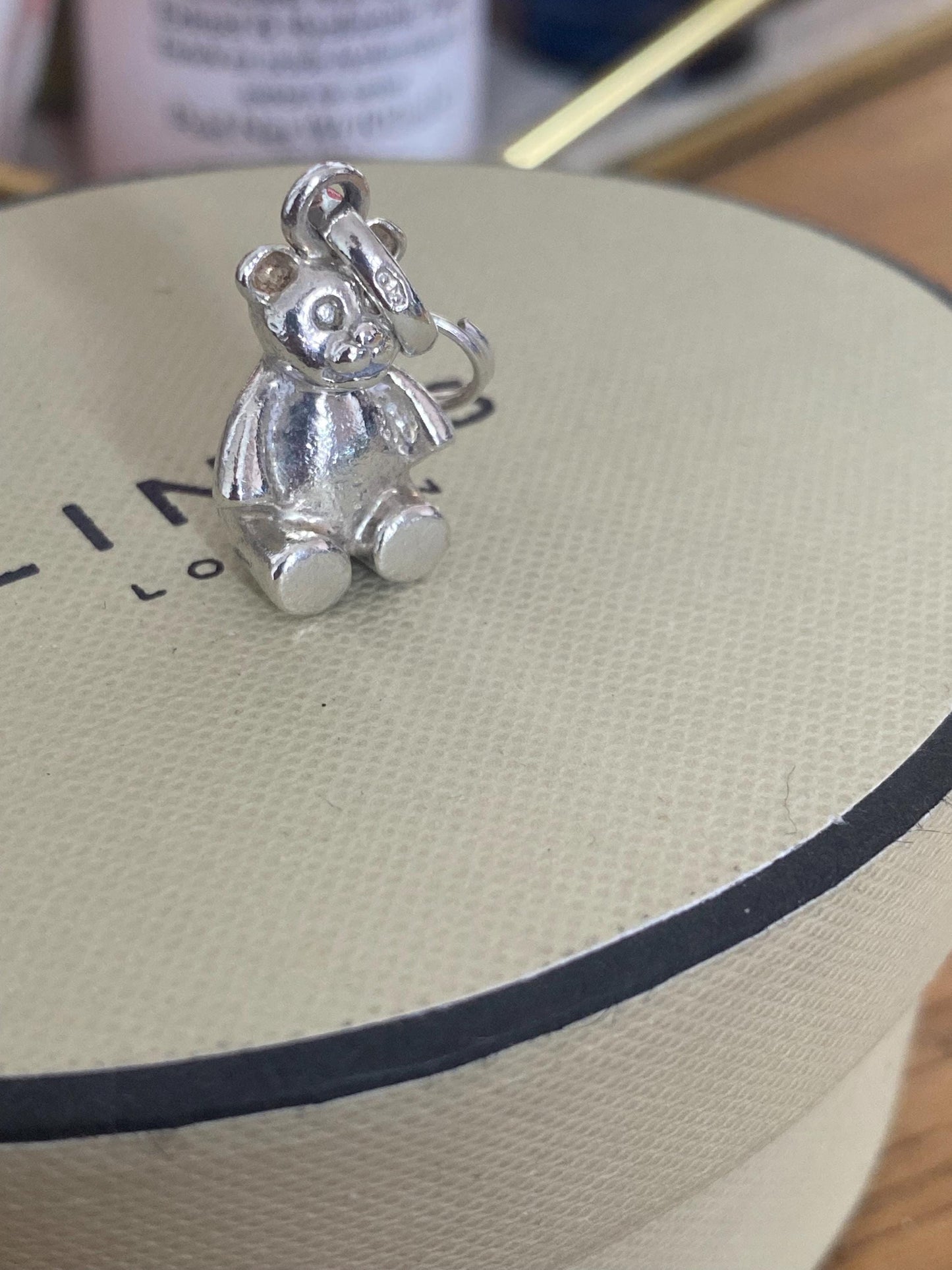 Adorable Links of London Teddy Bear Charm, Sterling Silver, Stamped, Hallmarked