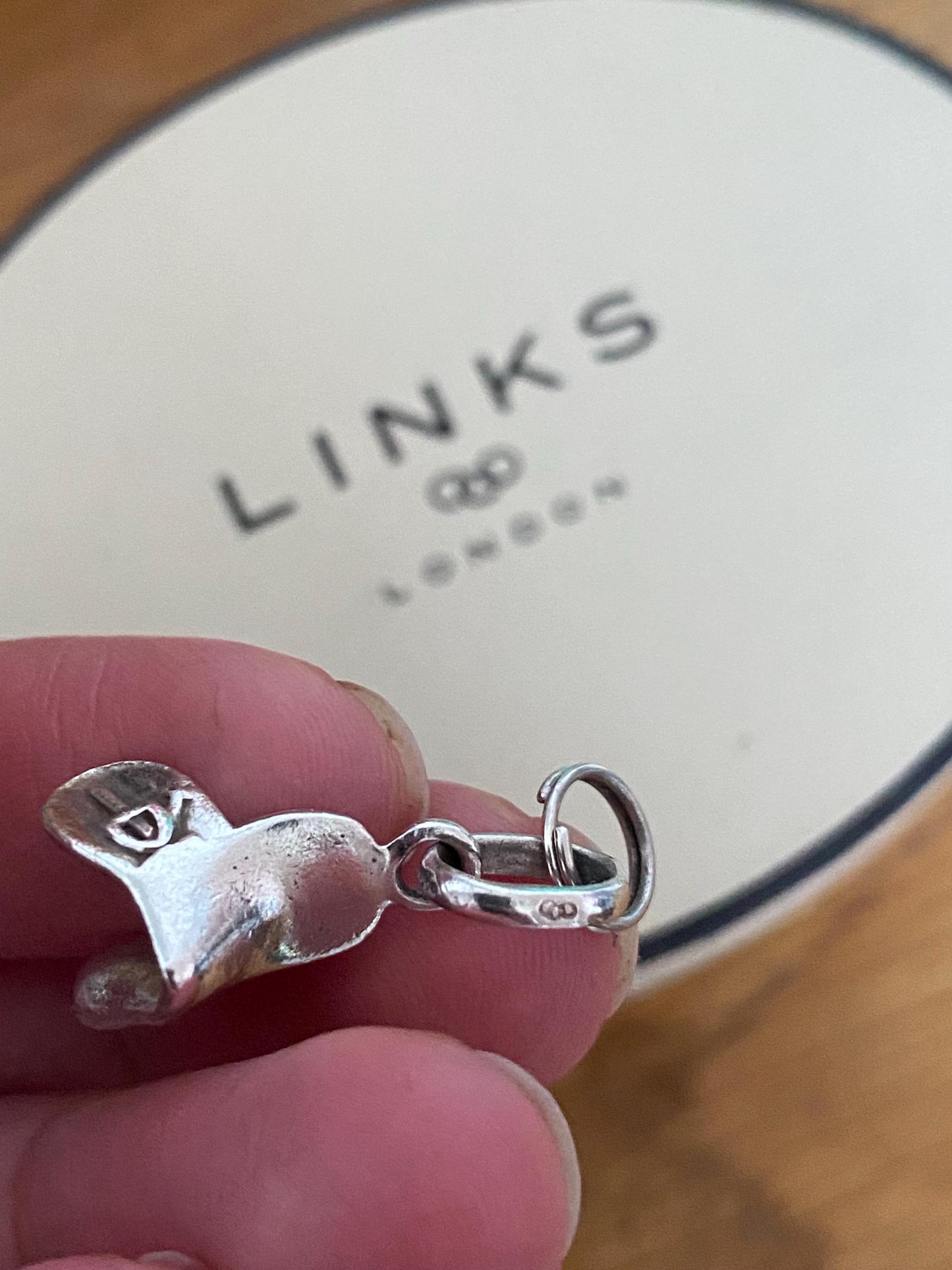 Genuine Links Of London Sterling Silver saddle Charm Vintage, Assay hallmarked