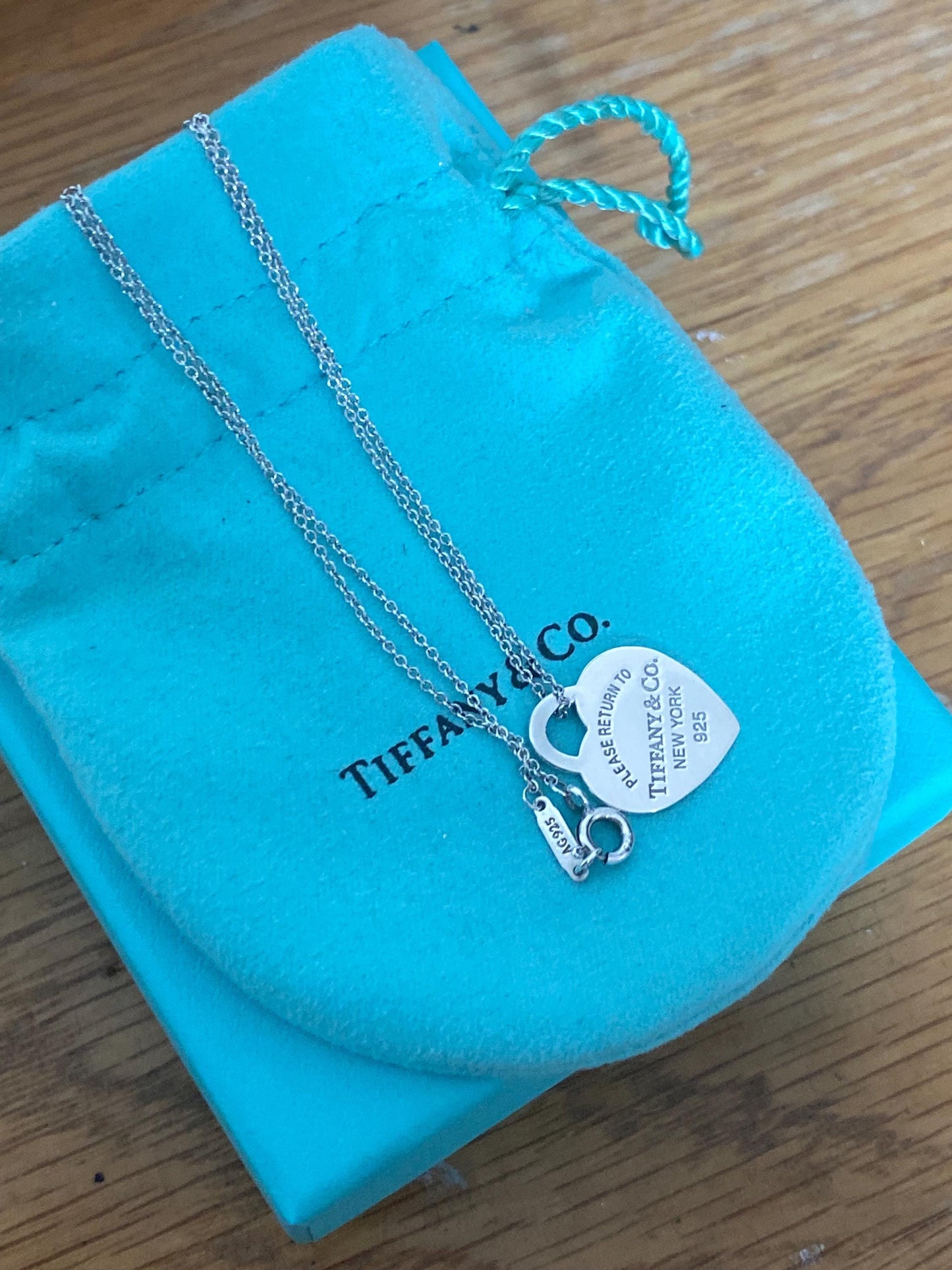 Tiffany and co small heart silver necklace