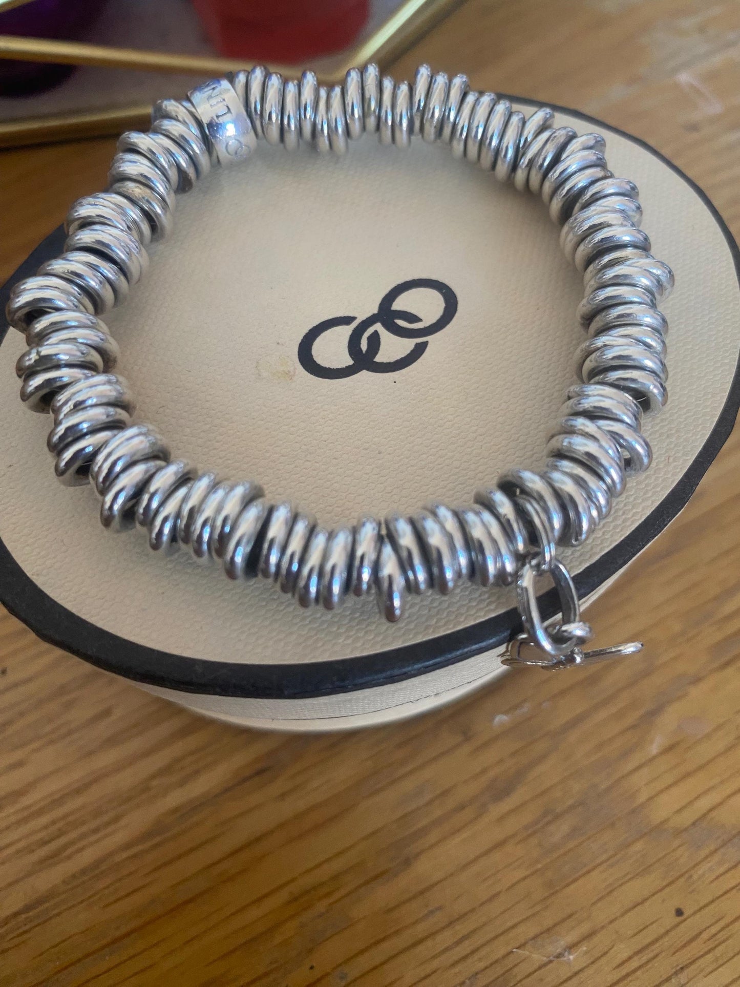 Lovely chunky Links of London vintage rare sweetie bracelet with butterfly charm, sterling silver, small