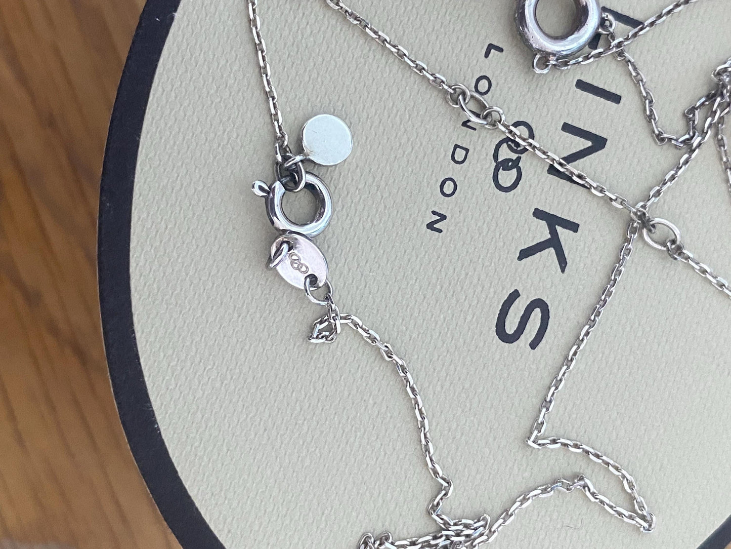 Beautiful unique Links of London Rose Quartz Sweetie Drops Necklace, Sterling Silver, Stamped, s925, 45cms