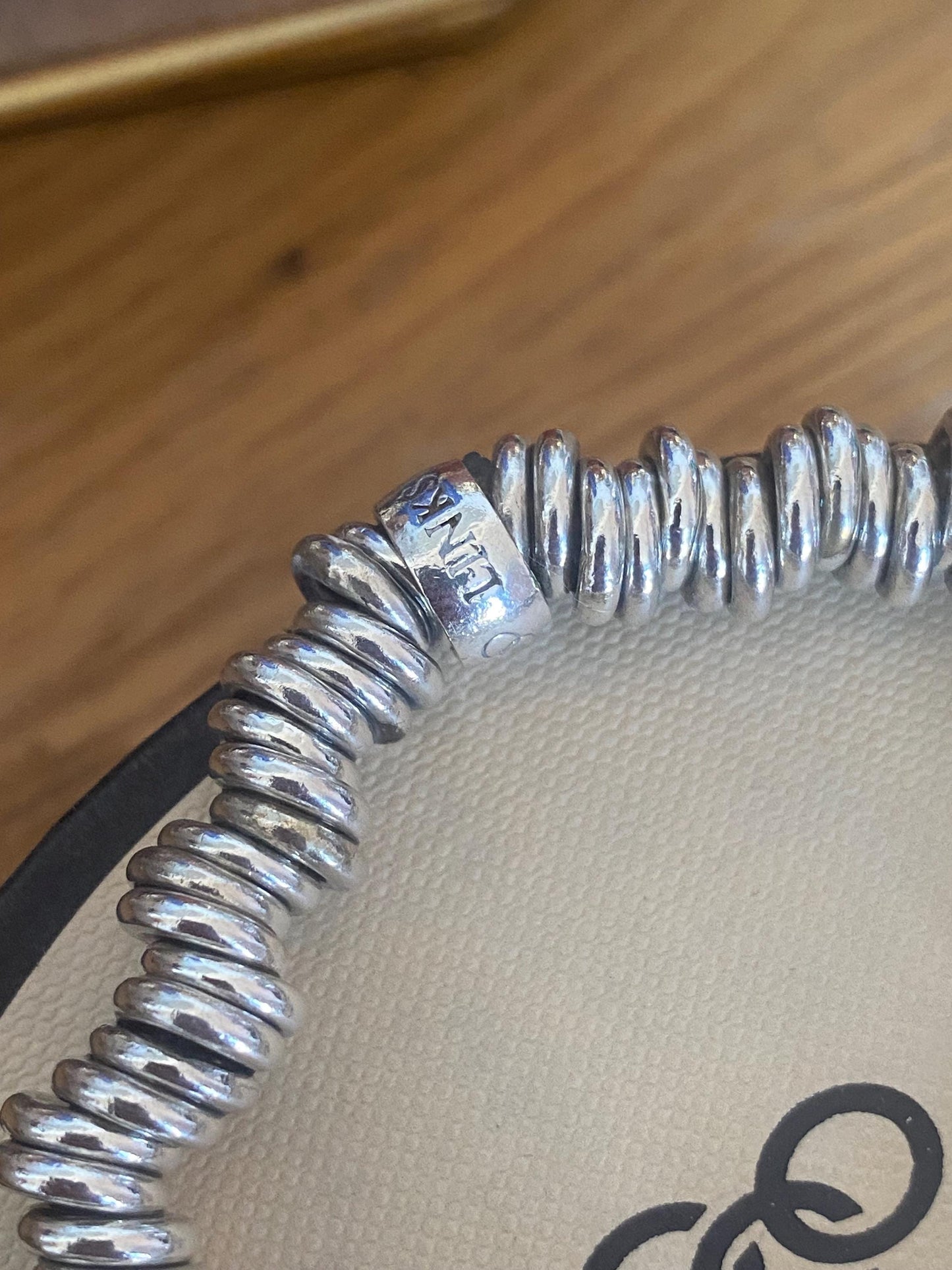 Lovely chunky Links of London vintage rare sweetie bracelet with butterfly charm, sterling silver, small