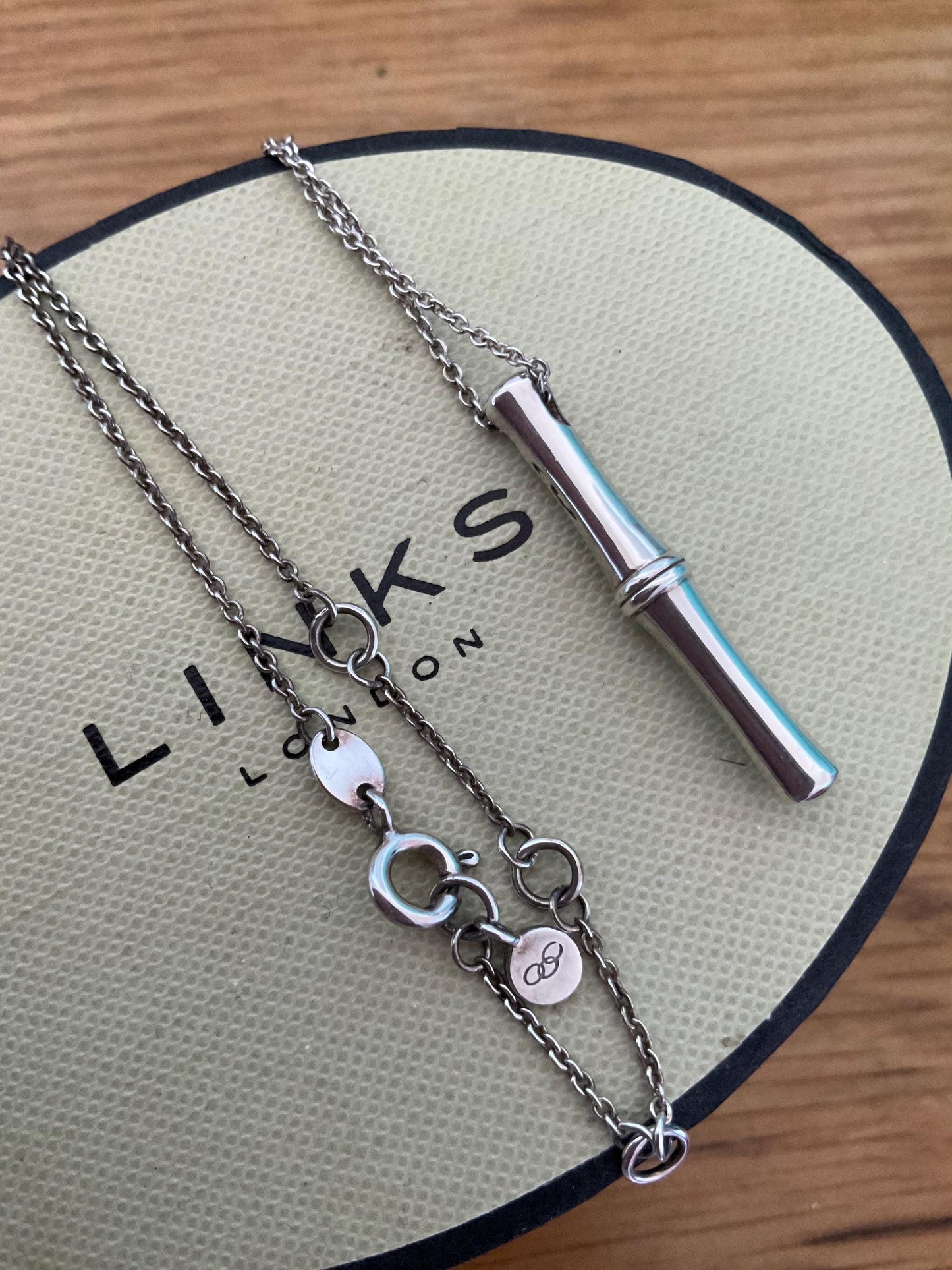 Rare genuine hallmarked links of London bamboo necklace sterling silver with box