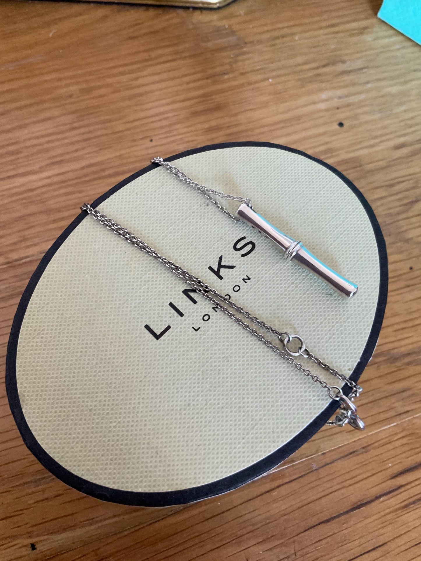 Rare genuine hallmarked links of London bamboo necklace sterling silver with box
