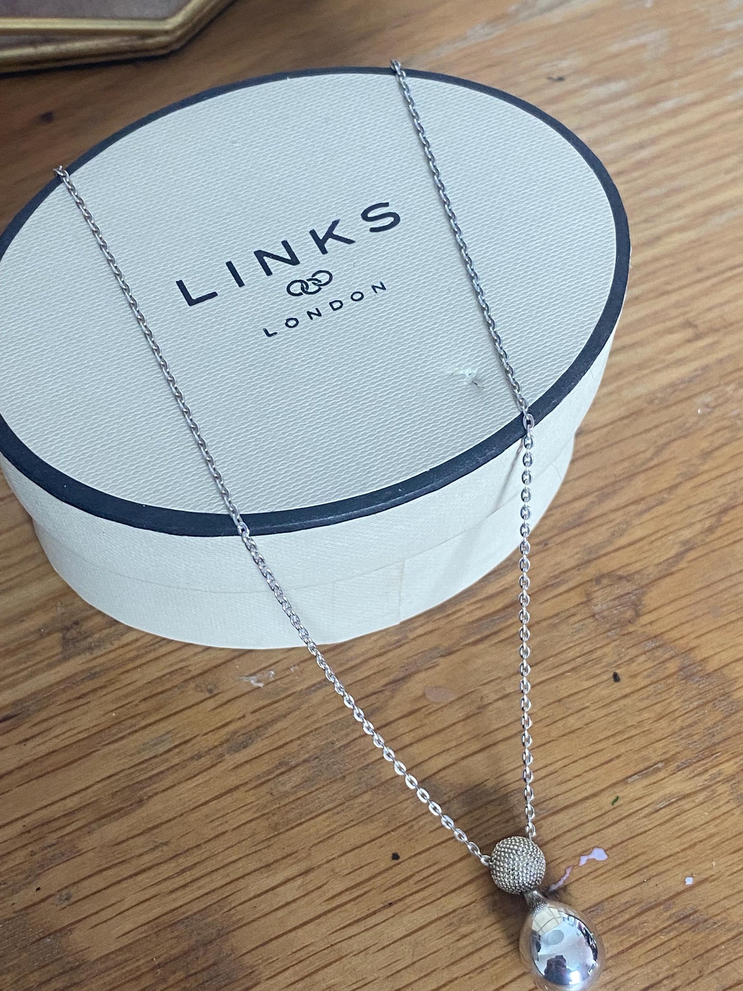 Genuine Links of London Masquerade Drop Necklace, Solid Sterling silver