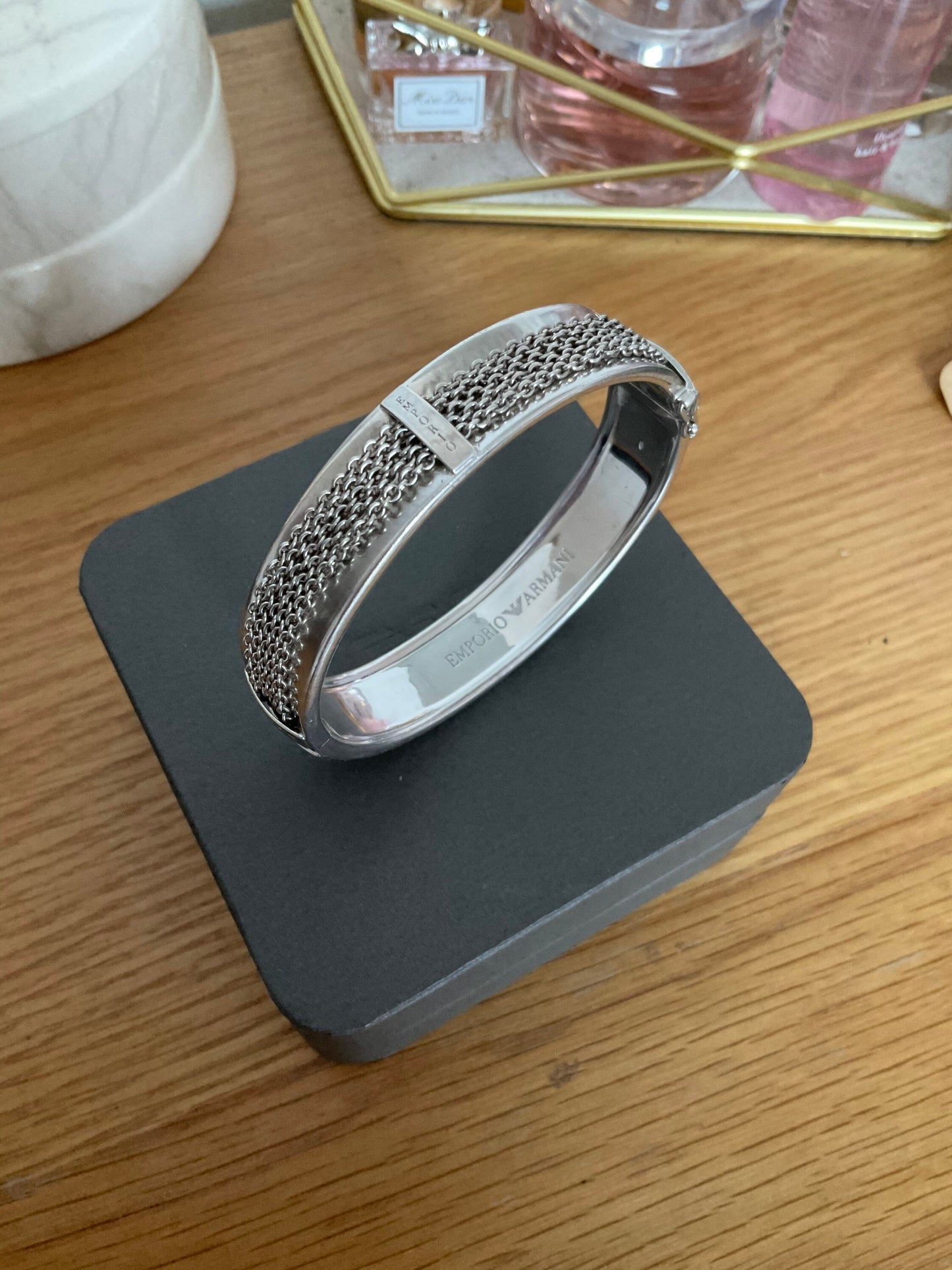 Emporio Armani sterling silver RARE vintage chain bangle