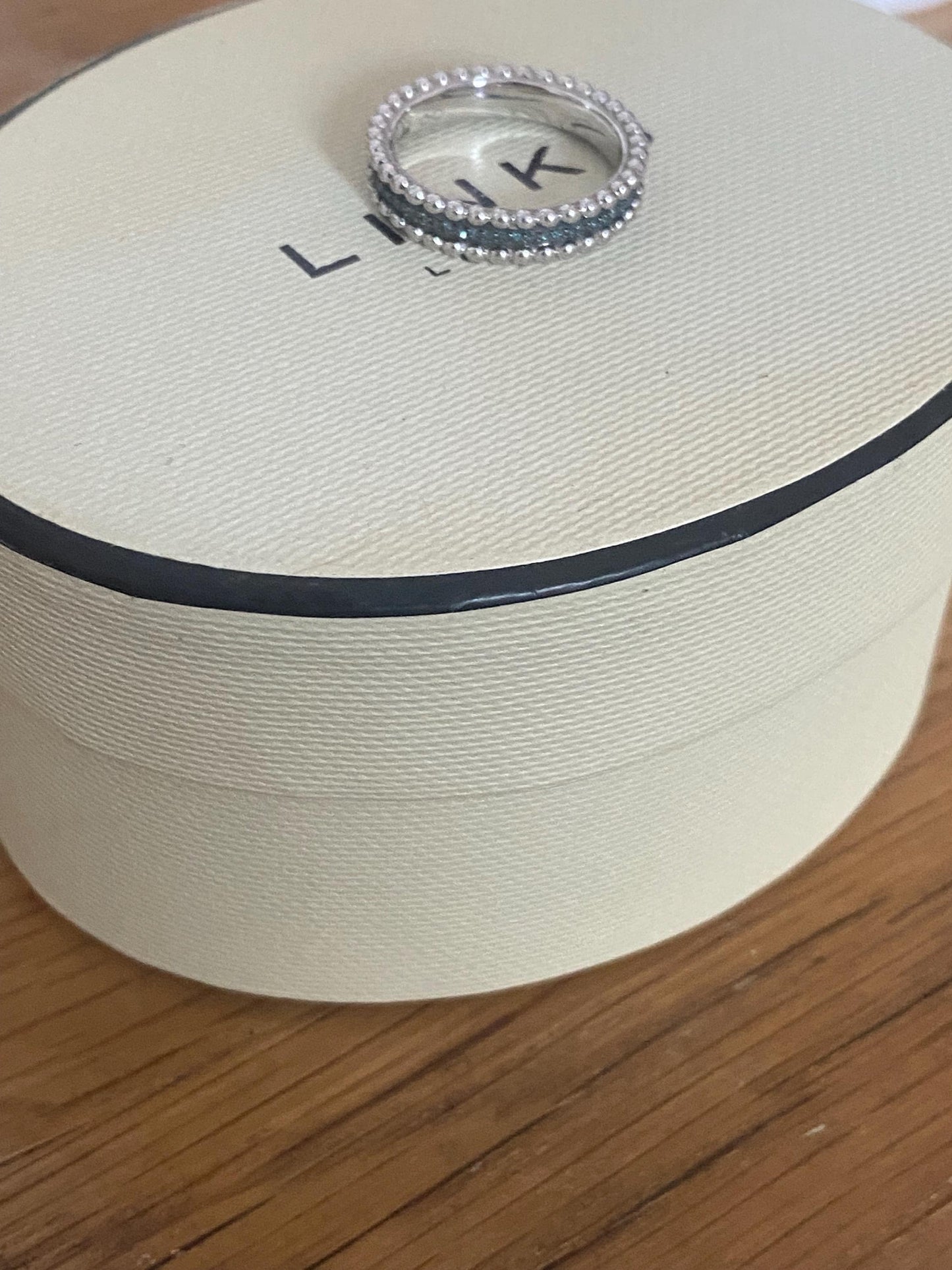 Rare Links Of London Effervescence Blue Diamond Silver Diamond Bubble Ring size UK L, Immaculate condition