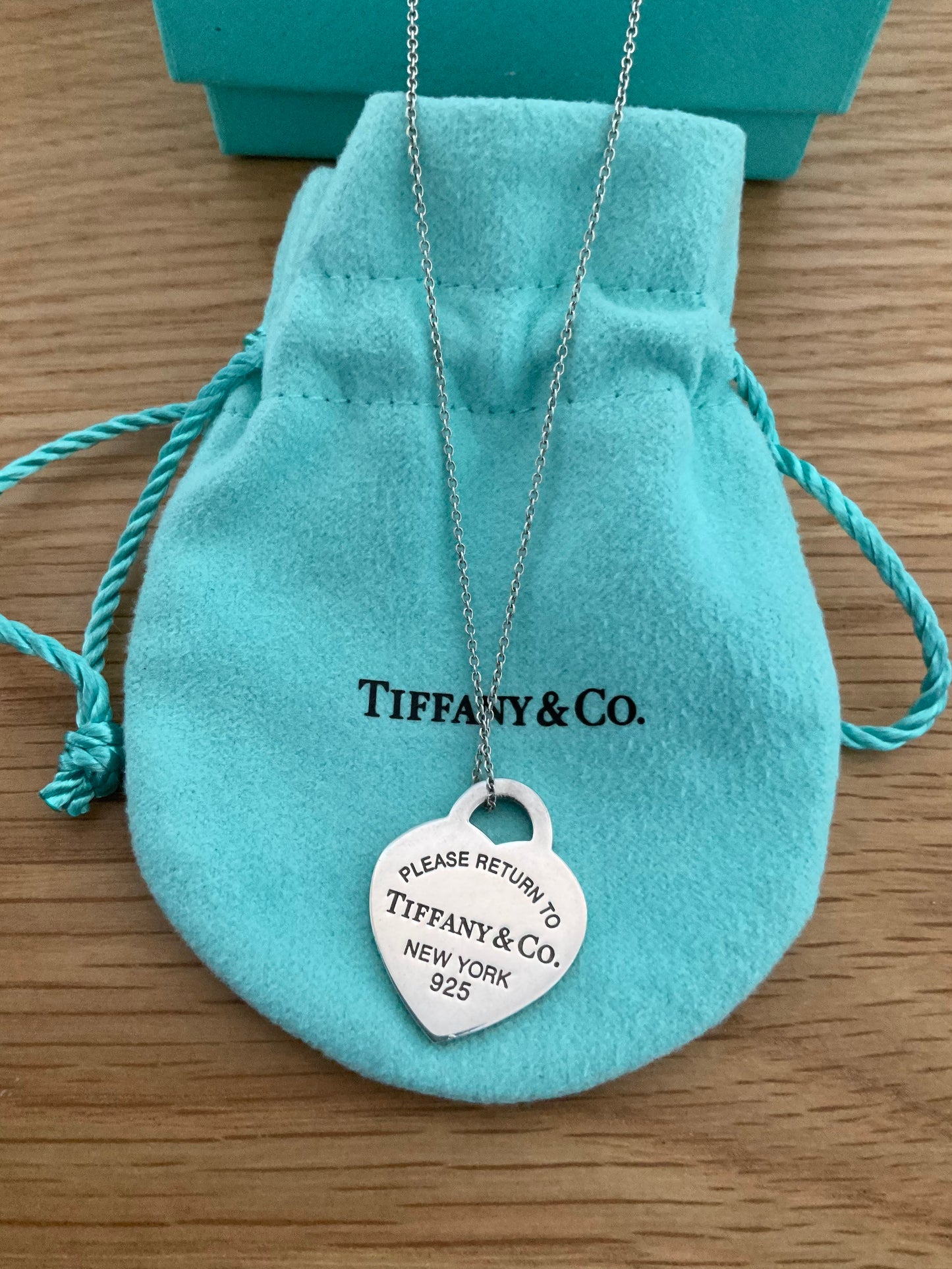 Tiffany & Co medium heart sterling silver genuine necklace