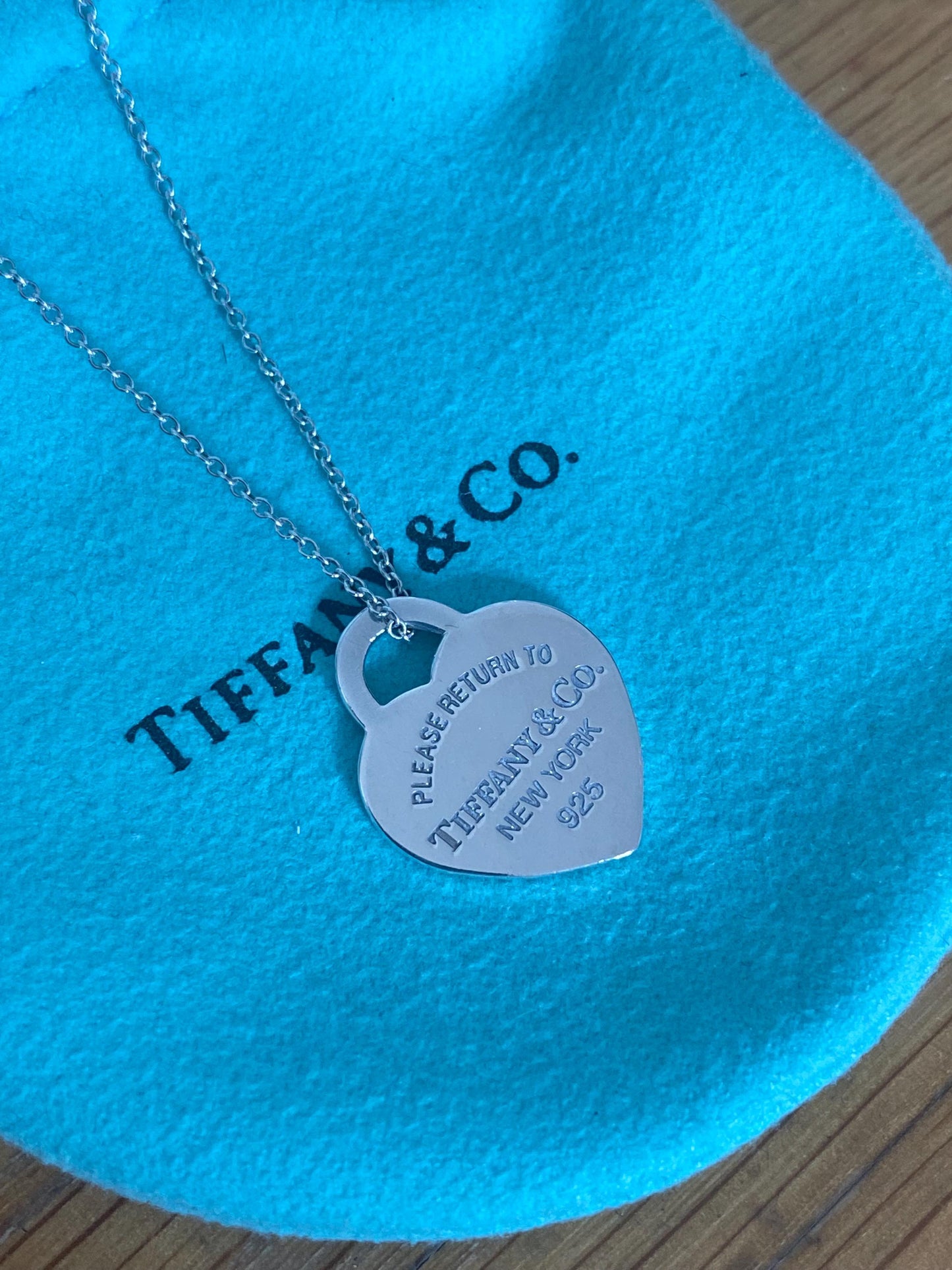 Tiffany and co small heart silver necklace