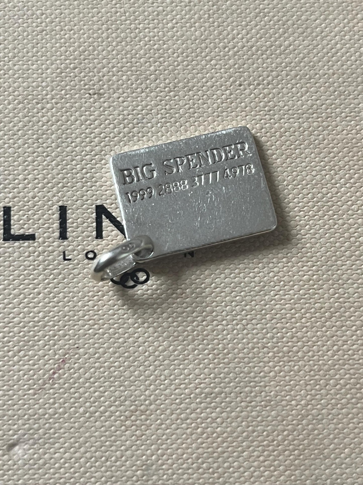 cute genuine rare Links of London sterling silver big slender credit card hallmarked charm
