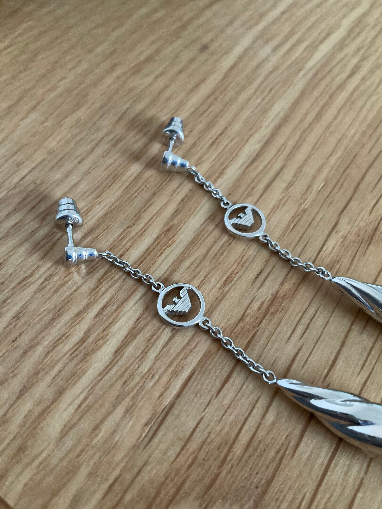 Stunning Emporio Armani sterling silver teardrop earrings